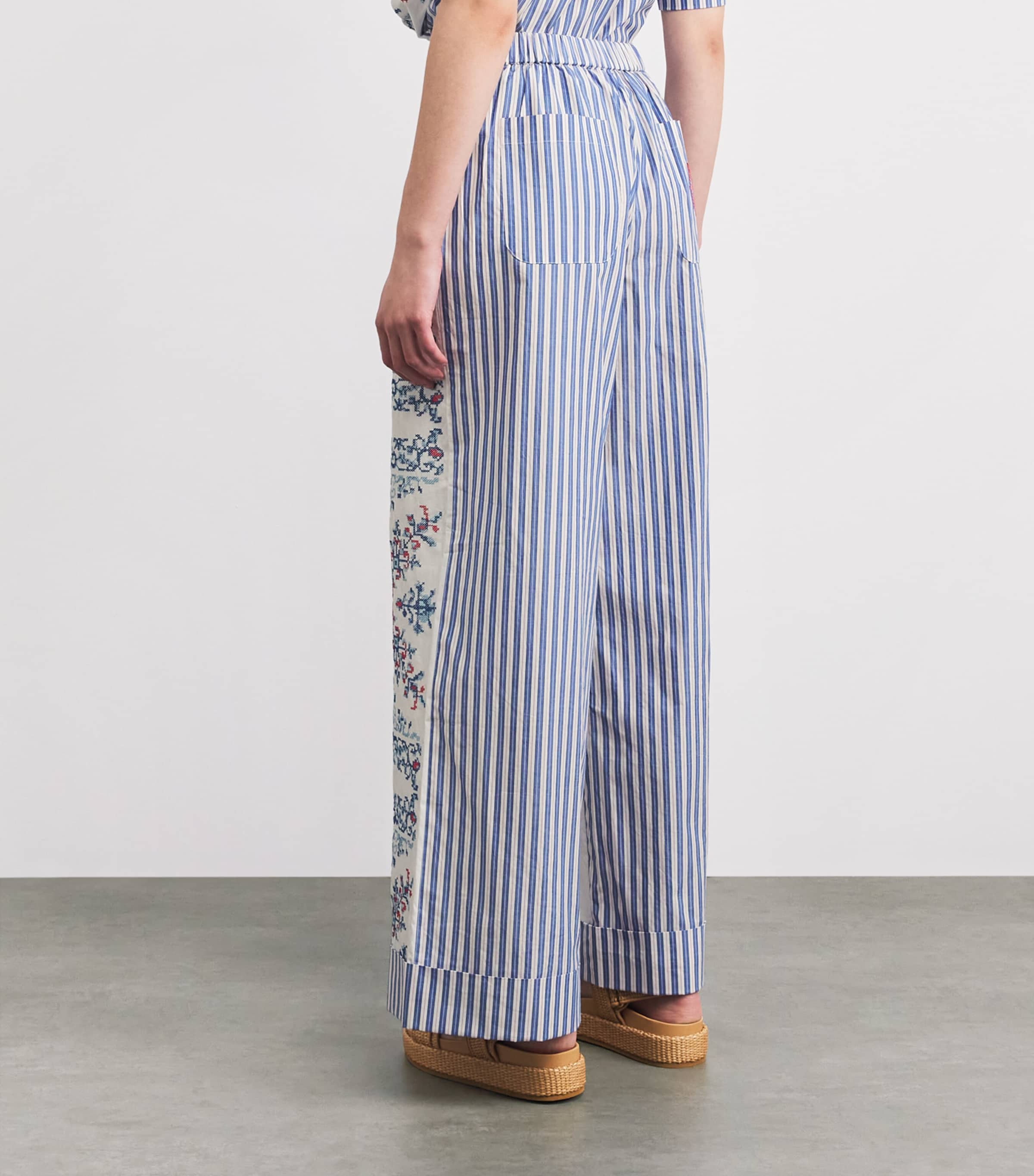 Claudie Pierlot Womens Cotton Embroidered Trousers Multicolored Image 5