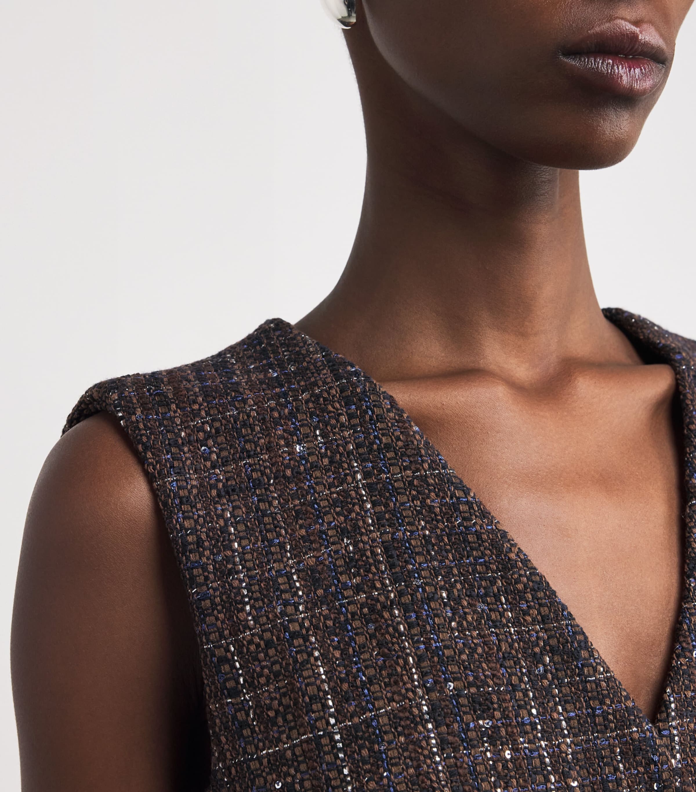 Tweed Mini Dress BROWN Image 6