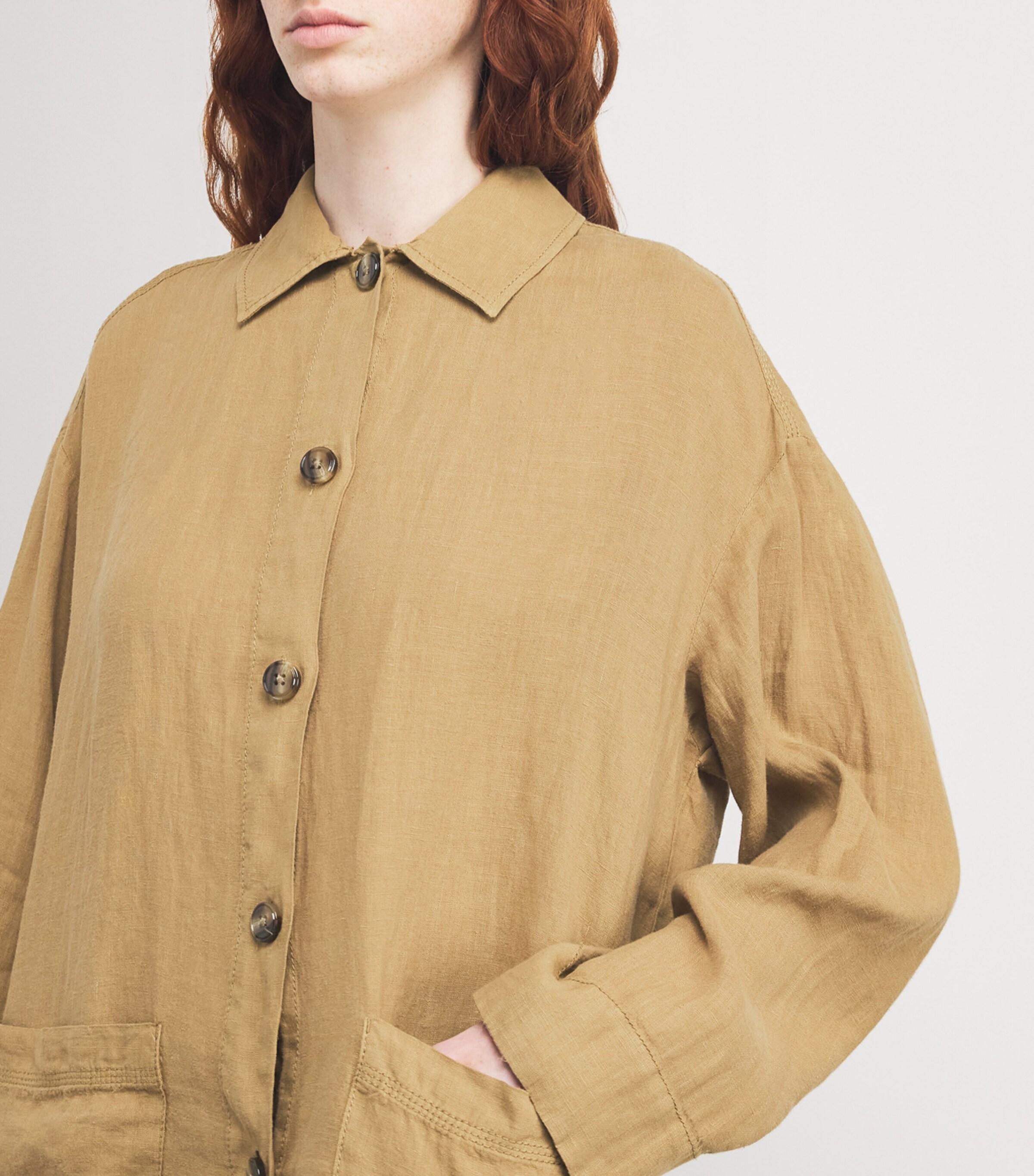 Linen Overshirt SAND Image 6