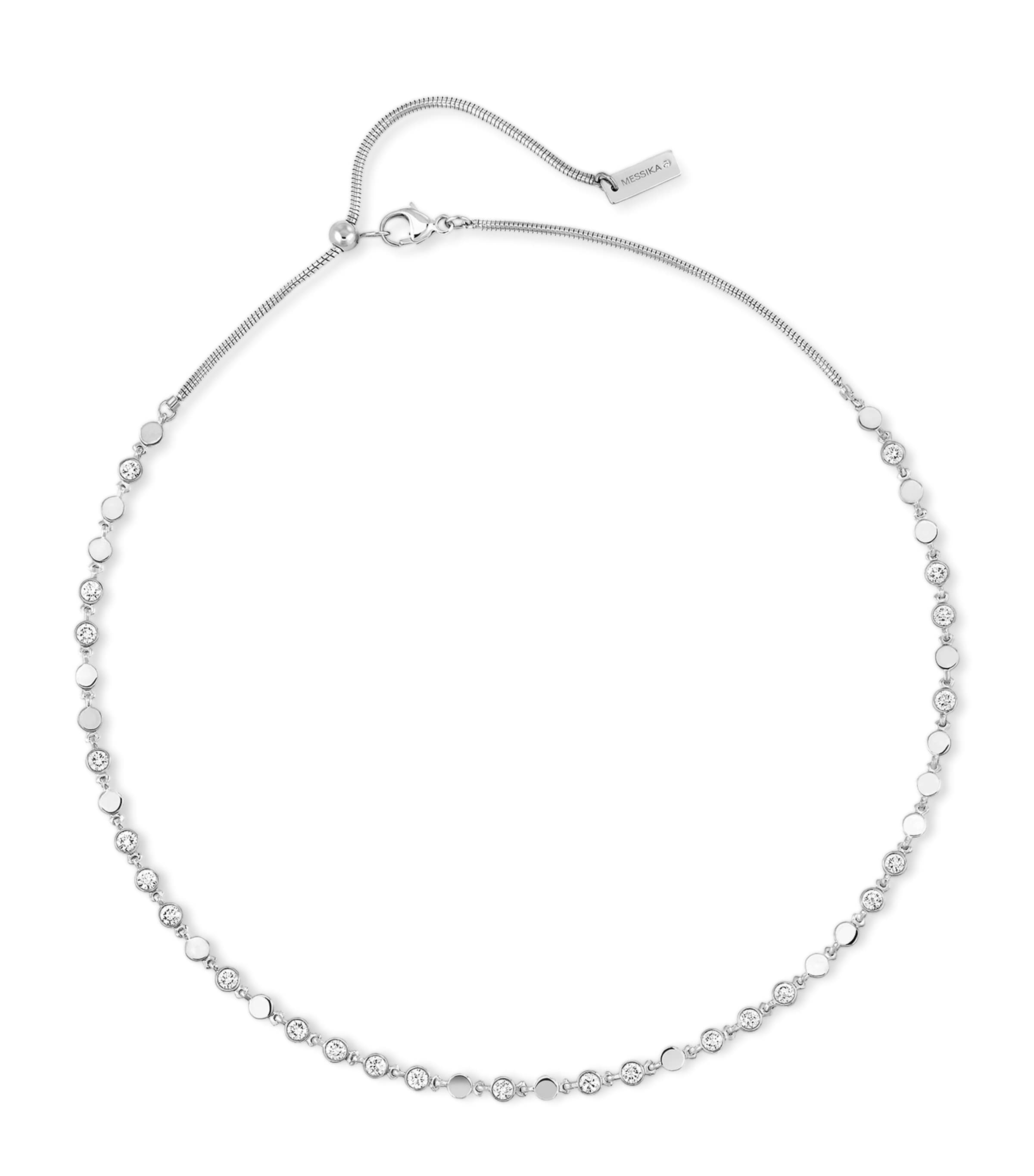 White Gold and Diamond D-Vibes Necklace WHITE GOLD Image 1