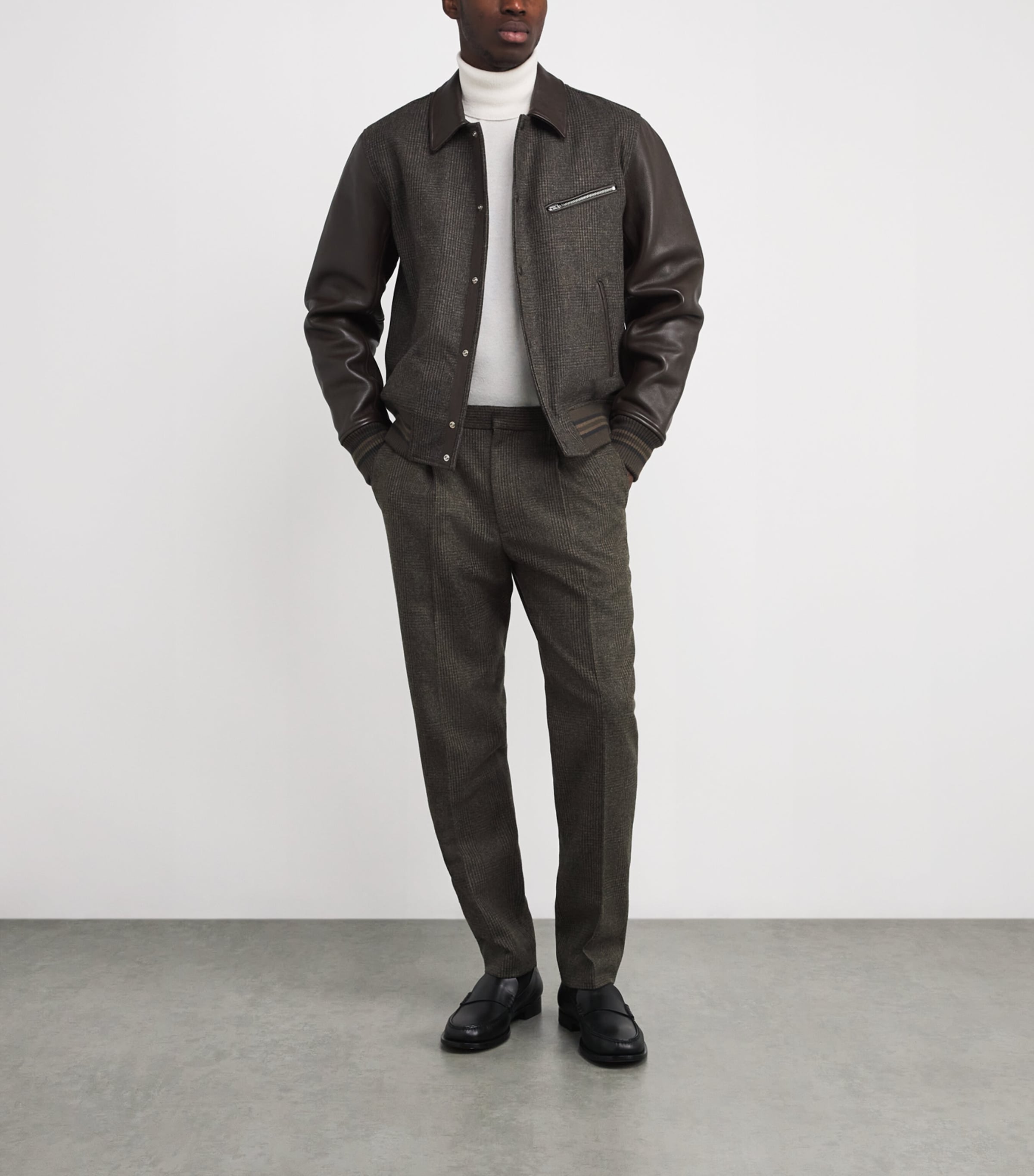 Wool Pleated Wide-Leg Trousers BRWPL Image 2