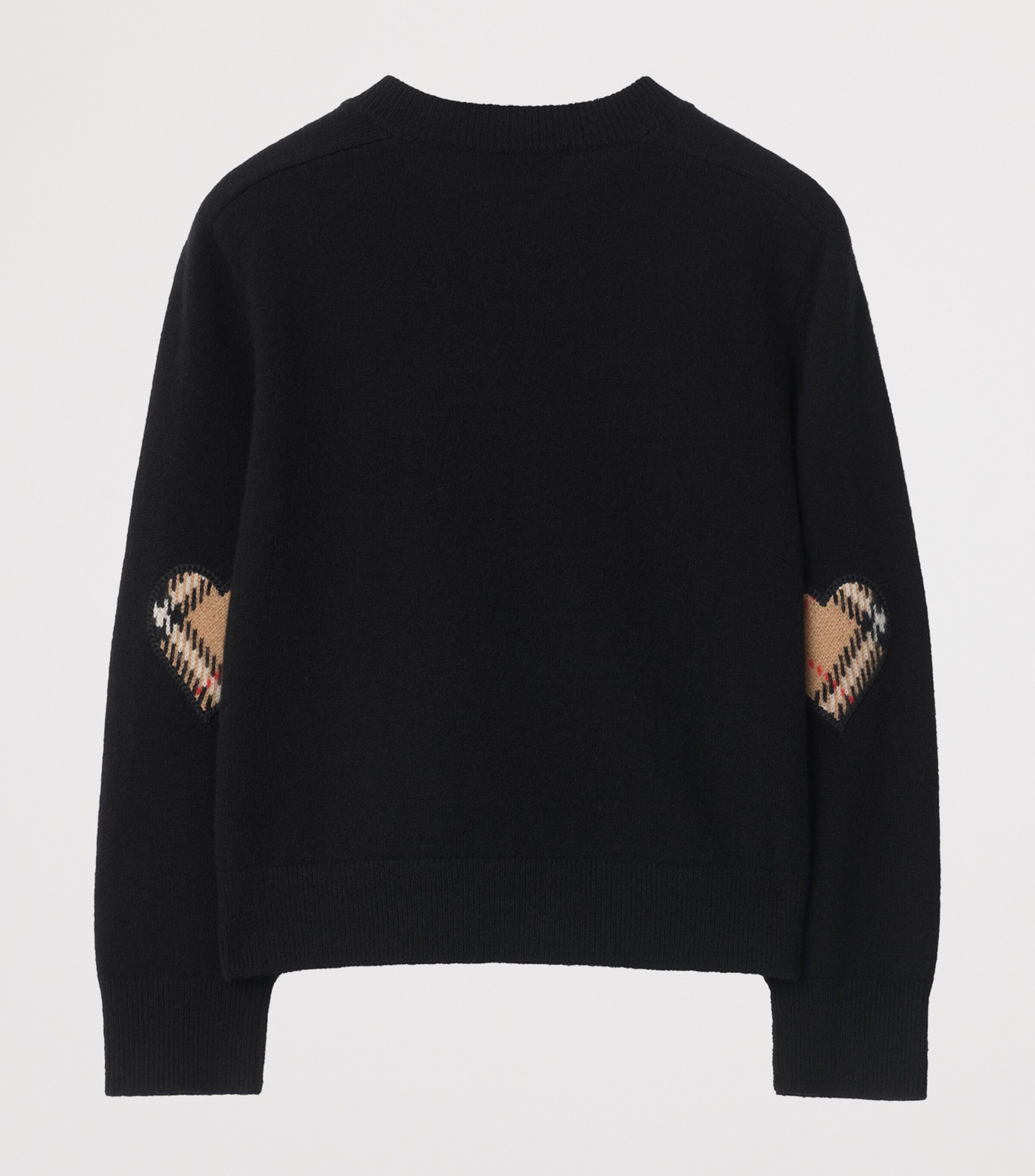 Wool-Cashmere Heart Check Cardigan (3-12 Years) BLACK Image 2