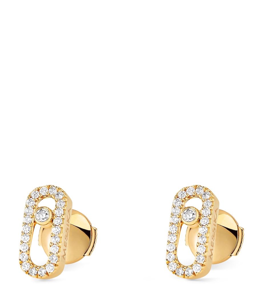 Yellow Gold and Diamond Move Uno Stud Earrings YELLOW GOLD Image 1