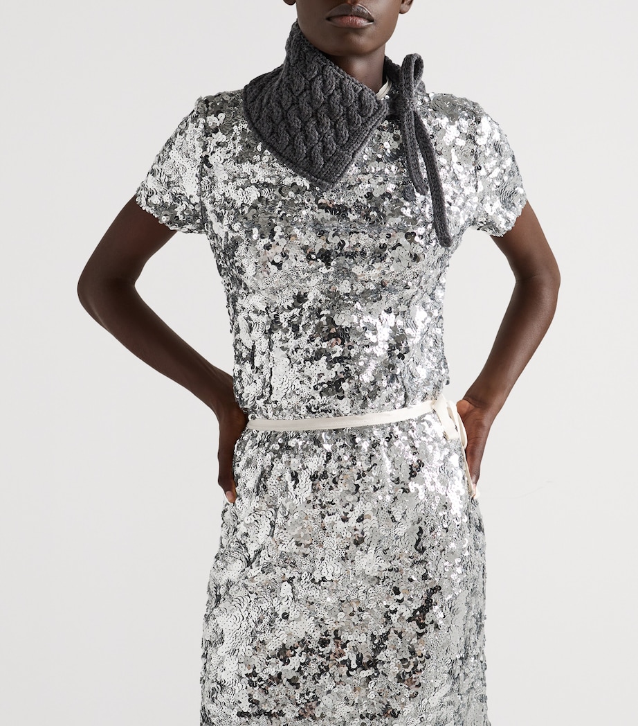 Embroidered Sequin Skirt F0118 Image 4