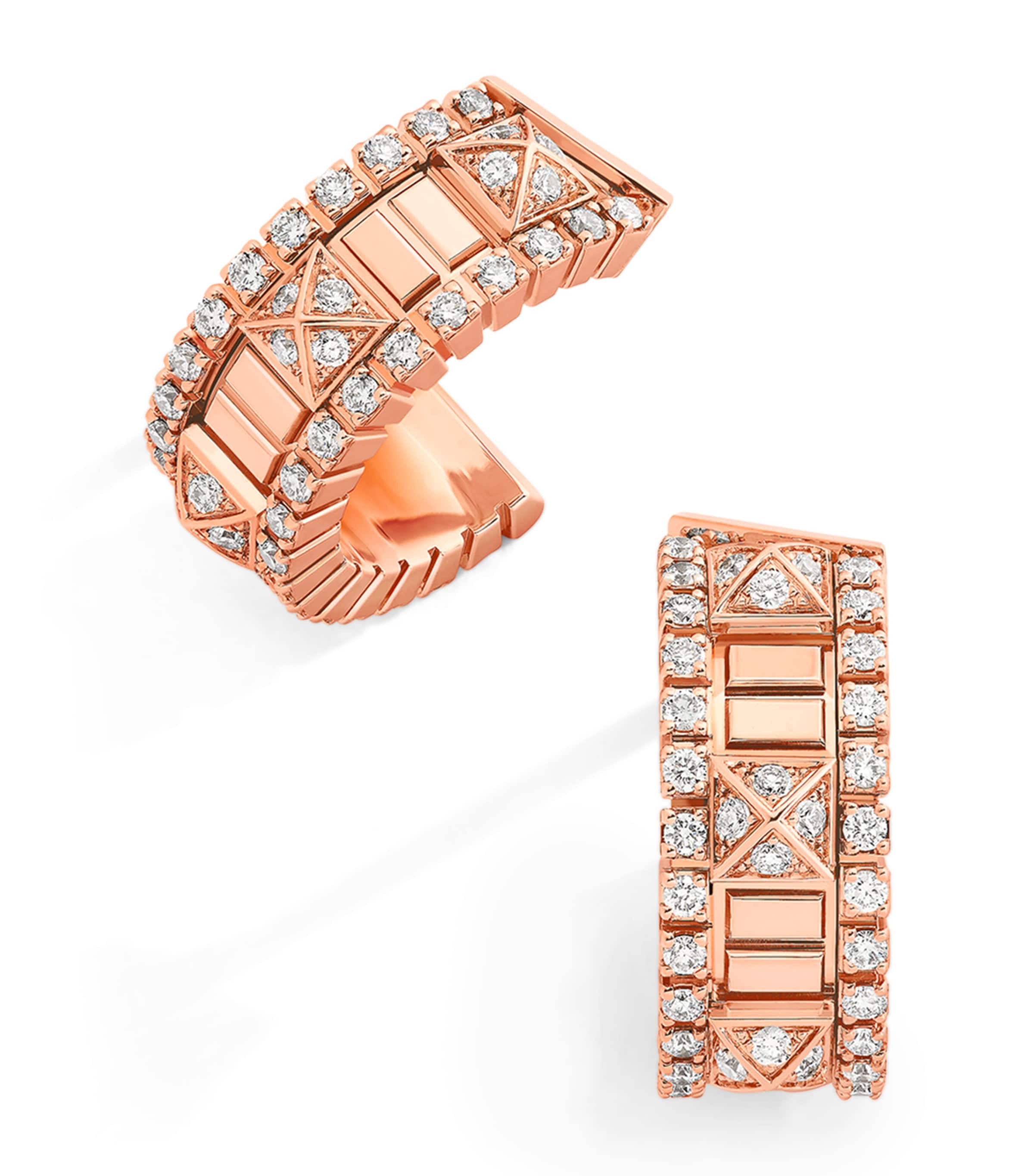Marli New York Mini Rose Gold And Diamond Life Hoop Earrings In Rose Gold