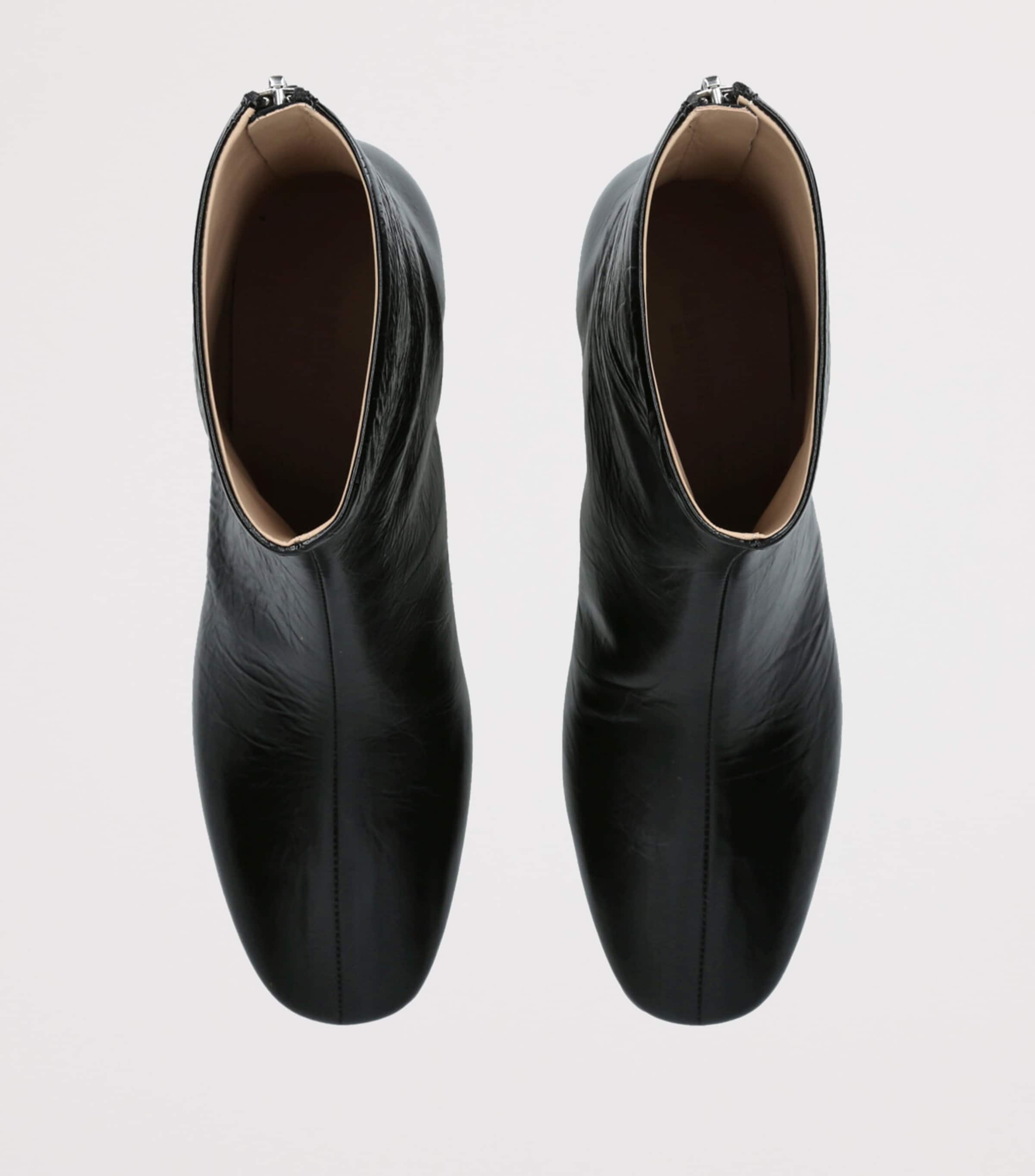 Crinkled Leather Carole Luna Ankle Boots 40 BLACK Image 4