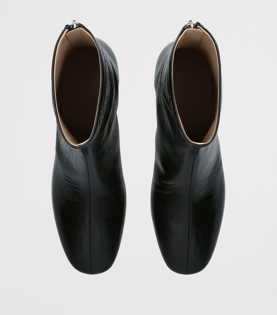 Crinkled Leather Carole Luna Ankle Boots 40 BLACK Image 4