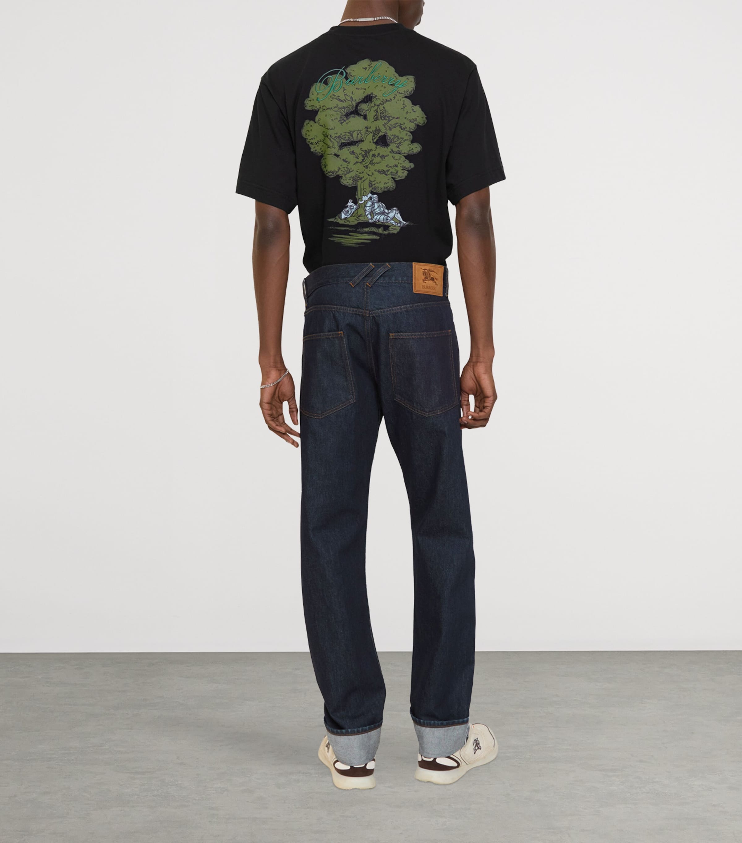 Selvedge Denim Turn-Up Straight Jeans DARK INDIGO Image 3