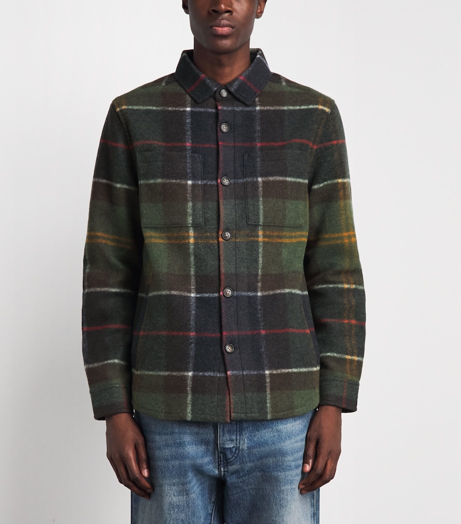 Barbour Mens Brushed Woodlane Check Overshirt Classic Tartan Image 4