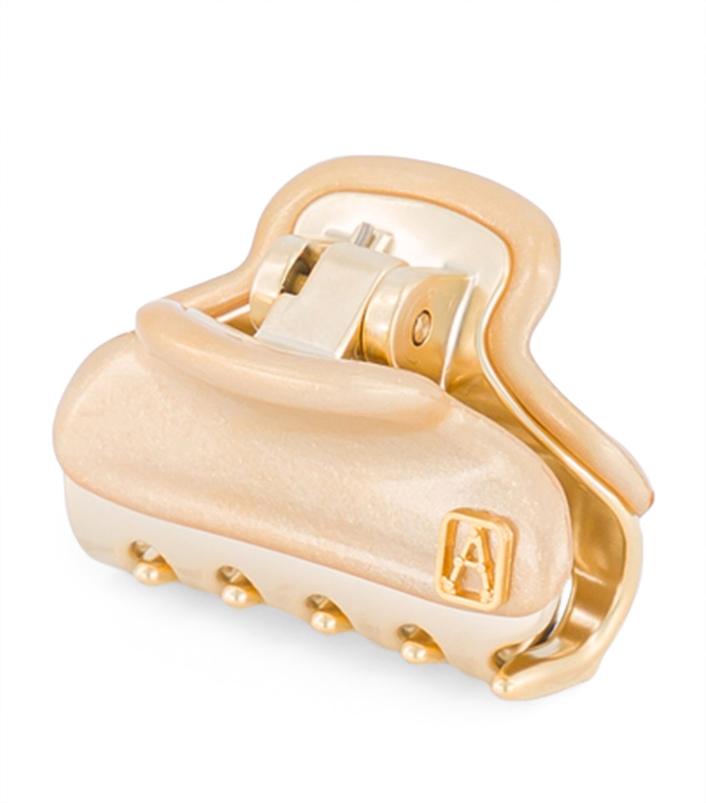 Gold-Plated Claw Hair Clip X3- PAIL DORE/OR Image 2