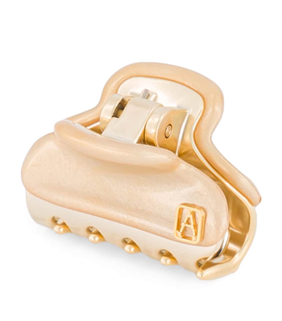 Gold-Plated Claw Hair Clip X3- PAIL DORE/OR Image 2