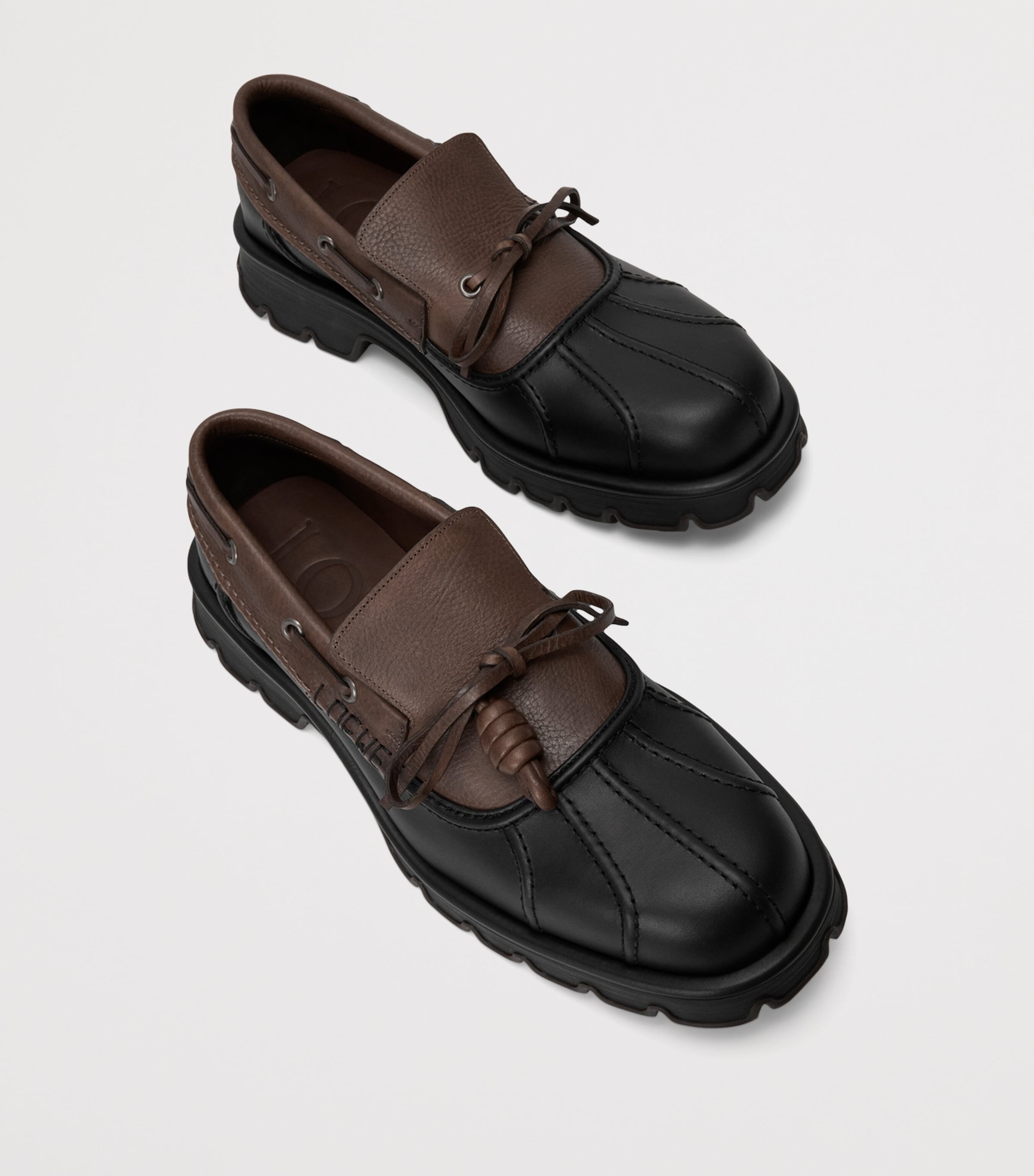 Leather Bobby Loafers BLACK/CACAO Image 3