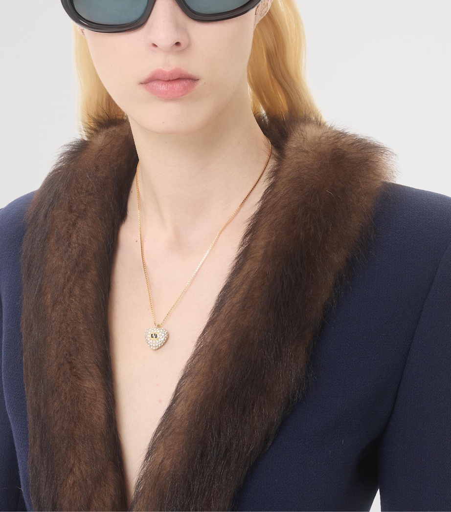 Enamel and Crystal Heart Necklace RG5 Image 3