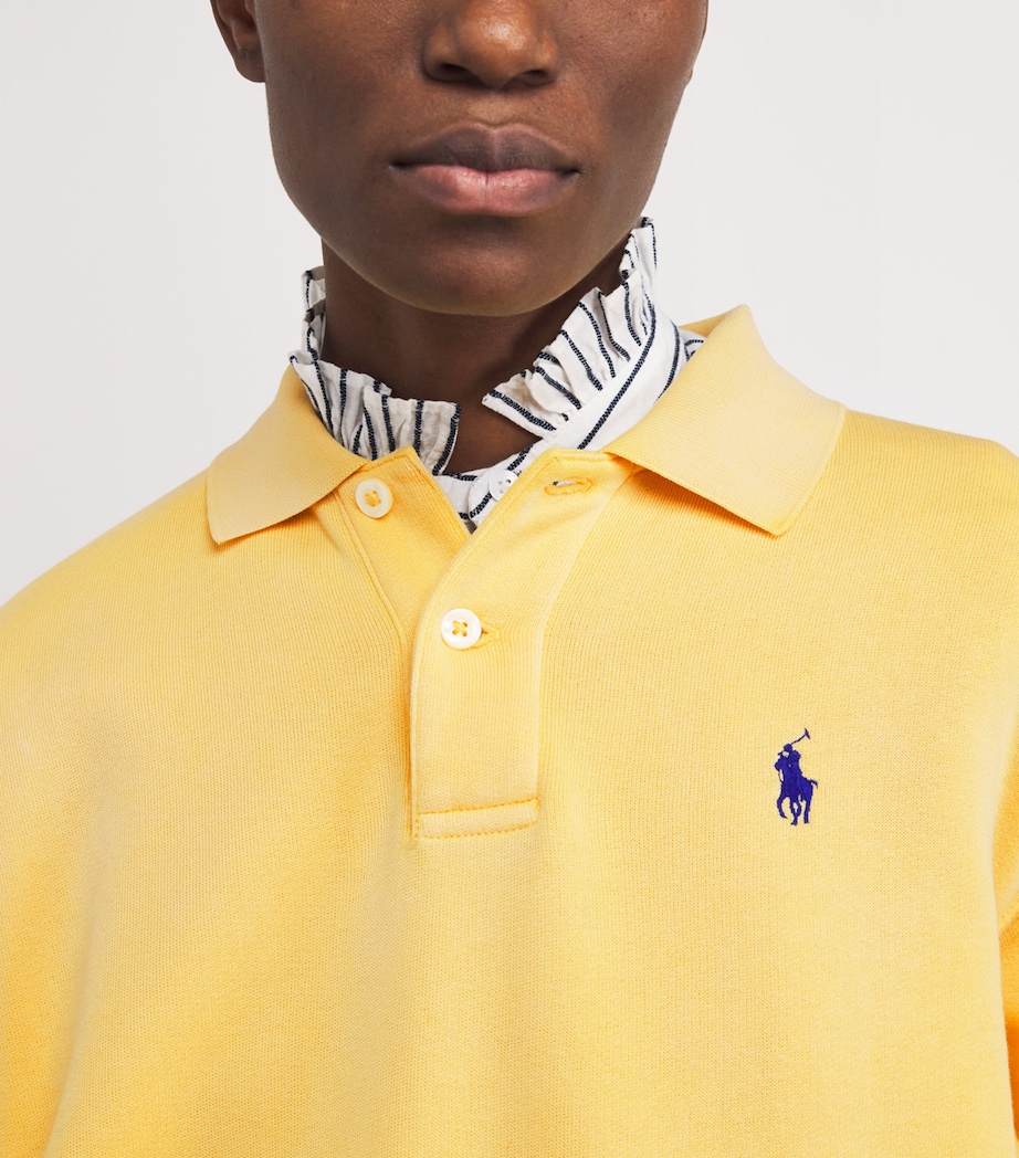 Cotton-Blend Polo Sweatshirt COLLEGIATE YELLOW Image 6