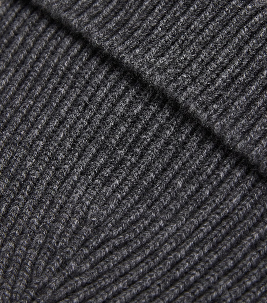 Cashmere Ribbed Beanie HA4181 MID GREY Image 3
