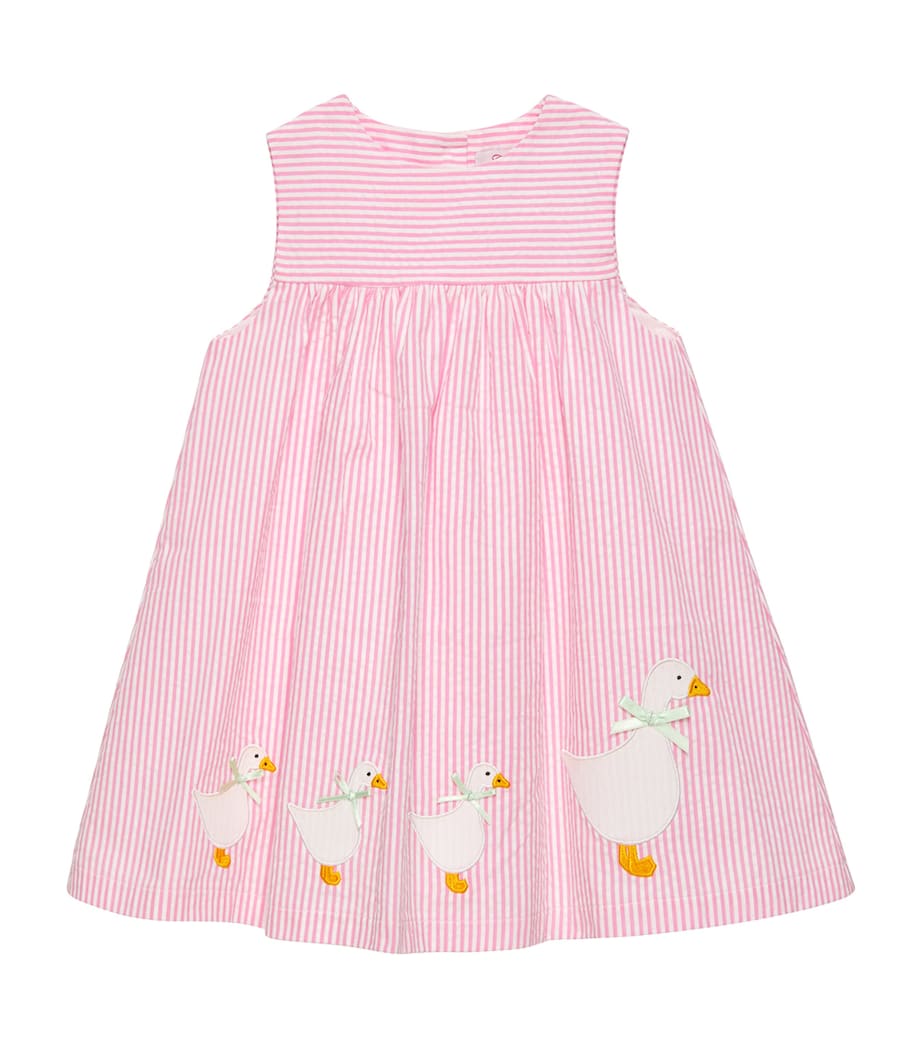 Striped Duck Dress (3-24 Months) BRIGHT PINK STRIPE Image 1