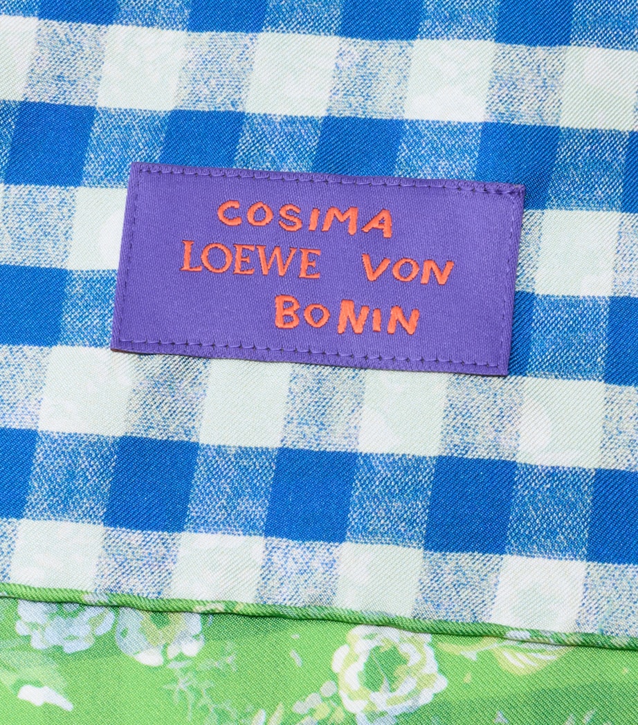 LOEWE x Cosima Von Bonin Reversible Silk Scarf Navy Blue/green Image 4