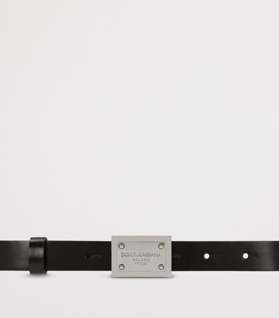 Dolce&Gabbana Kids Calfskin Belt Black Image 3