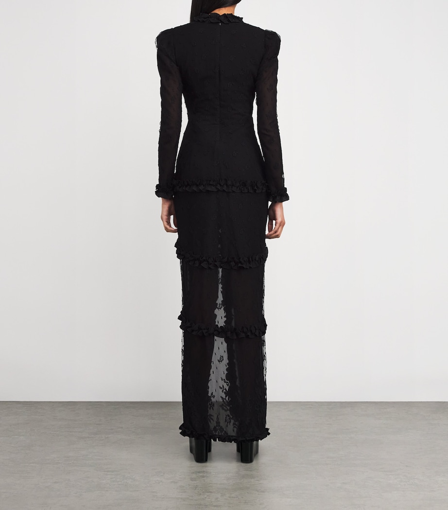 Lace-Detail Maxi Dress 0900 BLACK Image 3
