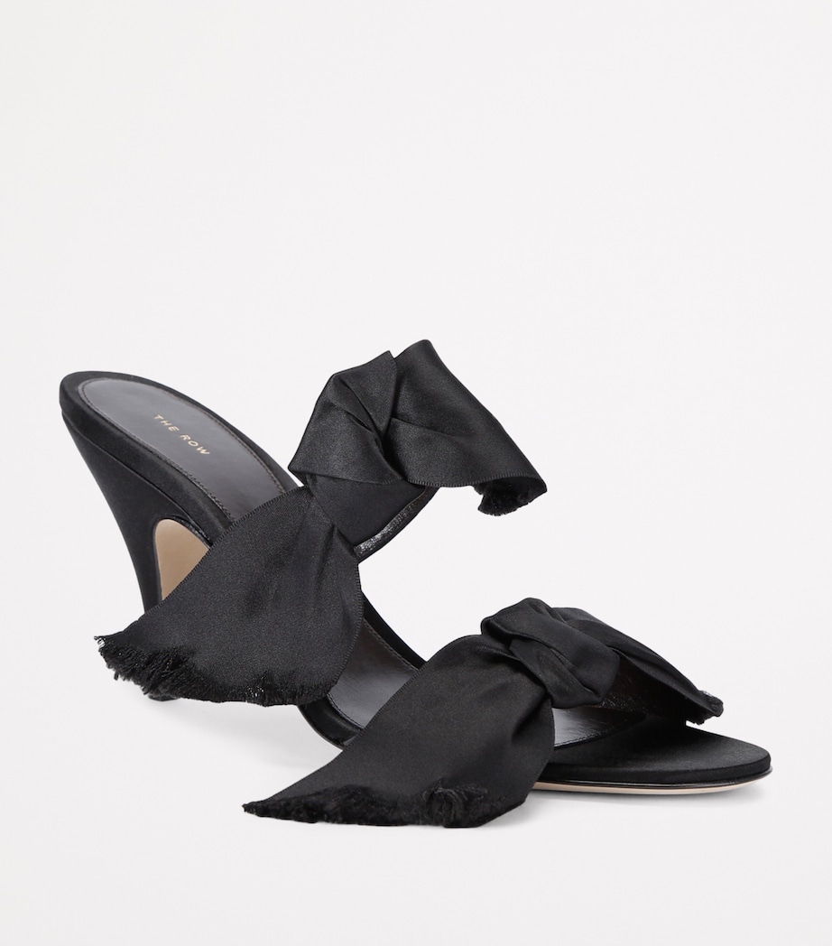 Vika Knot Satin Mules 80 BLACK Image 3