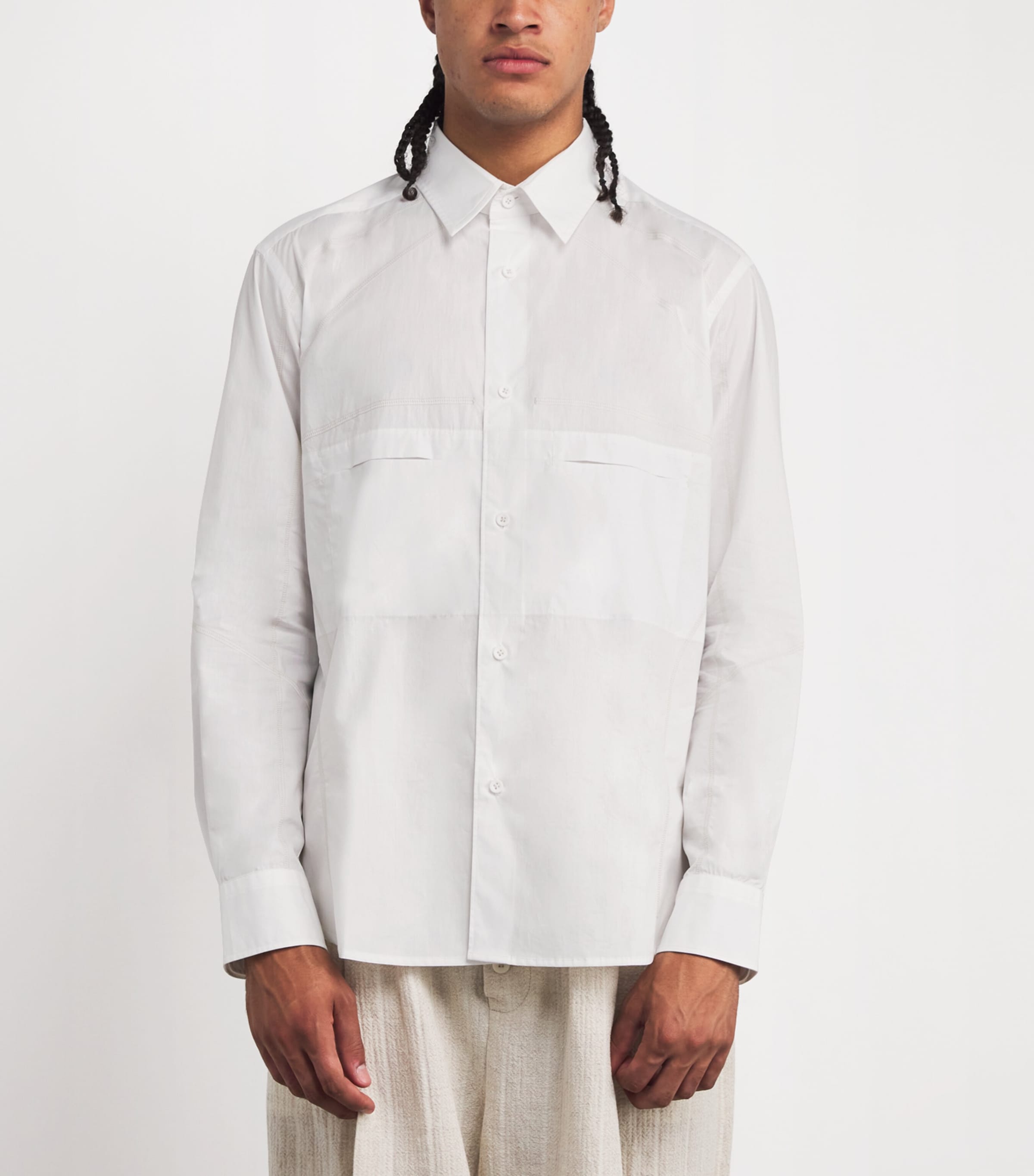 Craig Green Mens Cotton Flatlock Shirt White Image 3