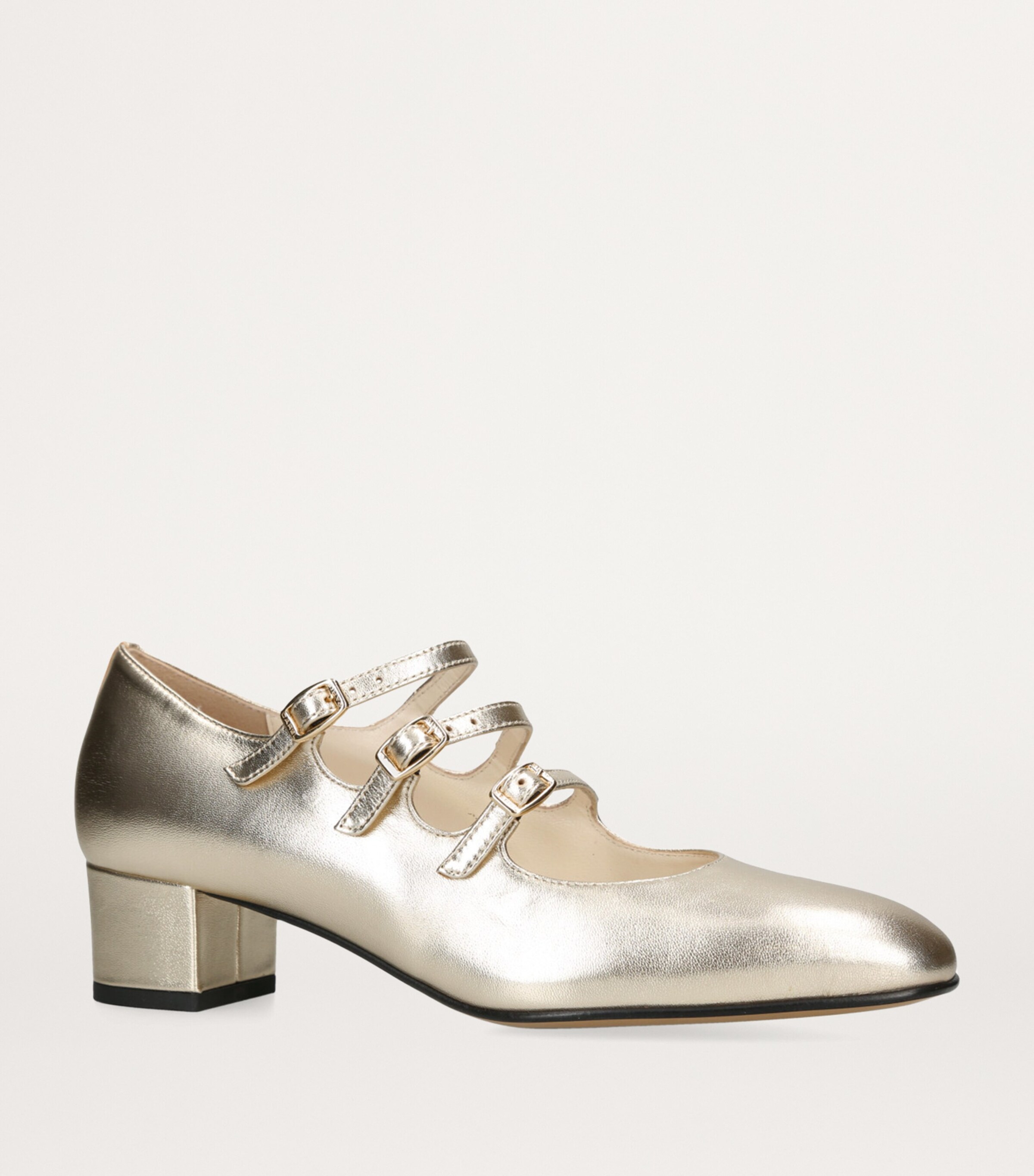 Leather Kina Mary Jane Pumps 40 GOLD Image 3