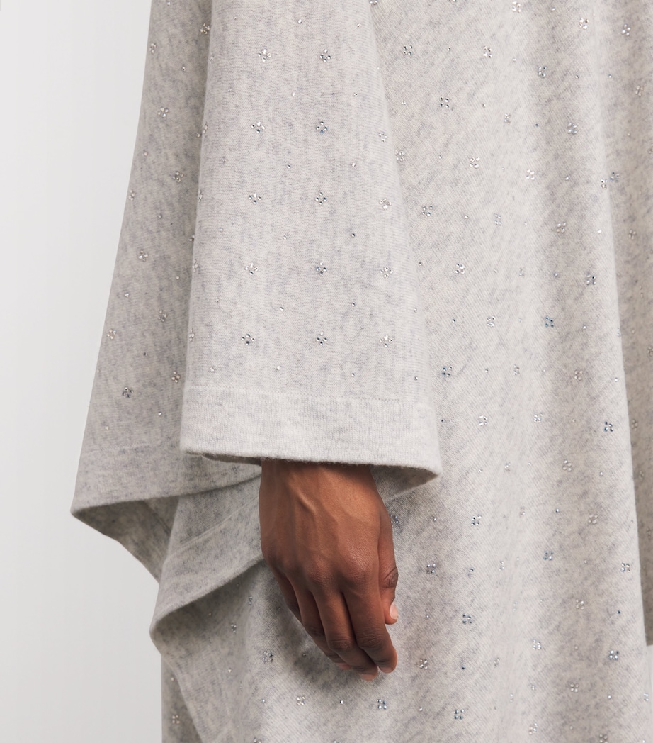 Cashmere Oversized Luxe Scatter Cape 001 SILVER HAZE Image 6