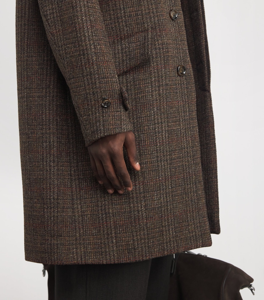 Wool Check Coat 42325 - MARRONE Image 6