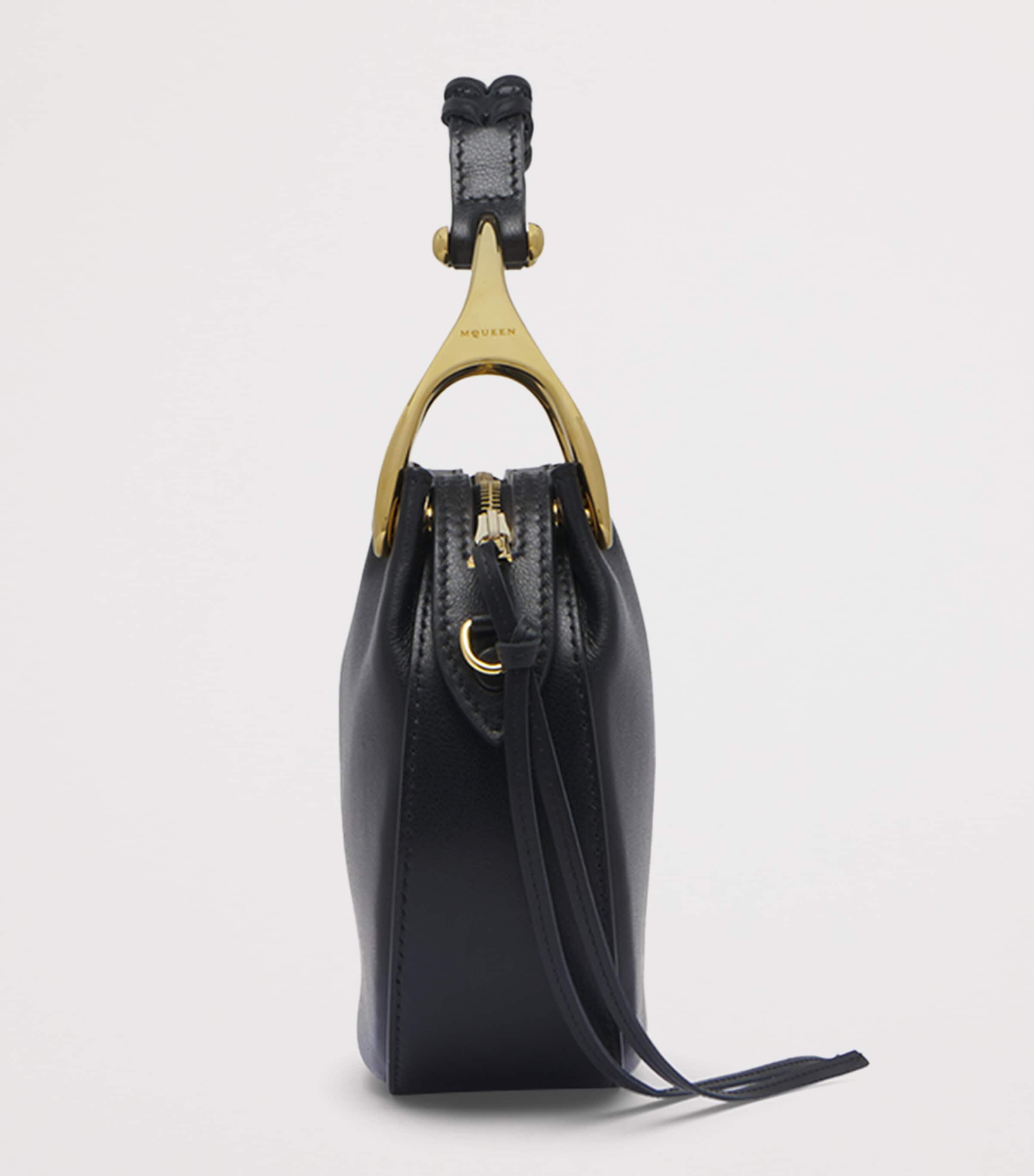 McQueen Mini Leather Wishbone Top-Handle Bag Image 3