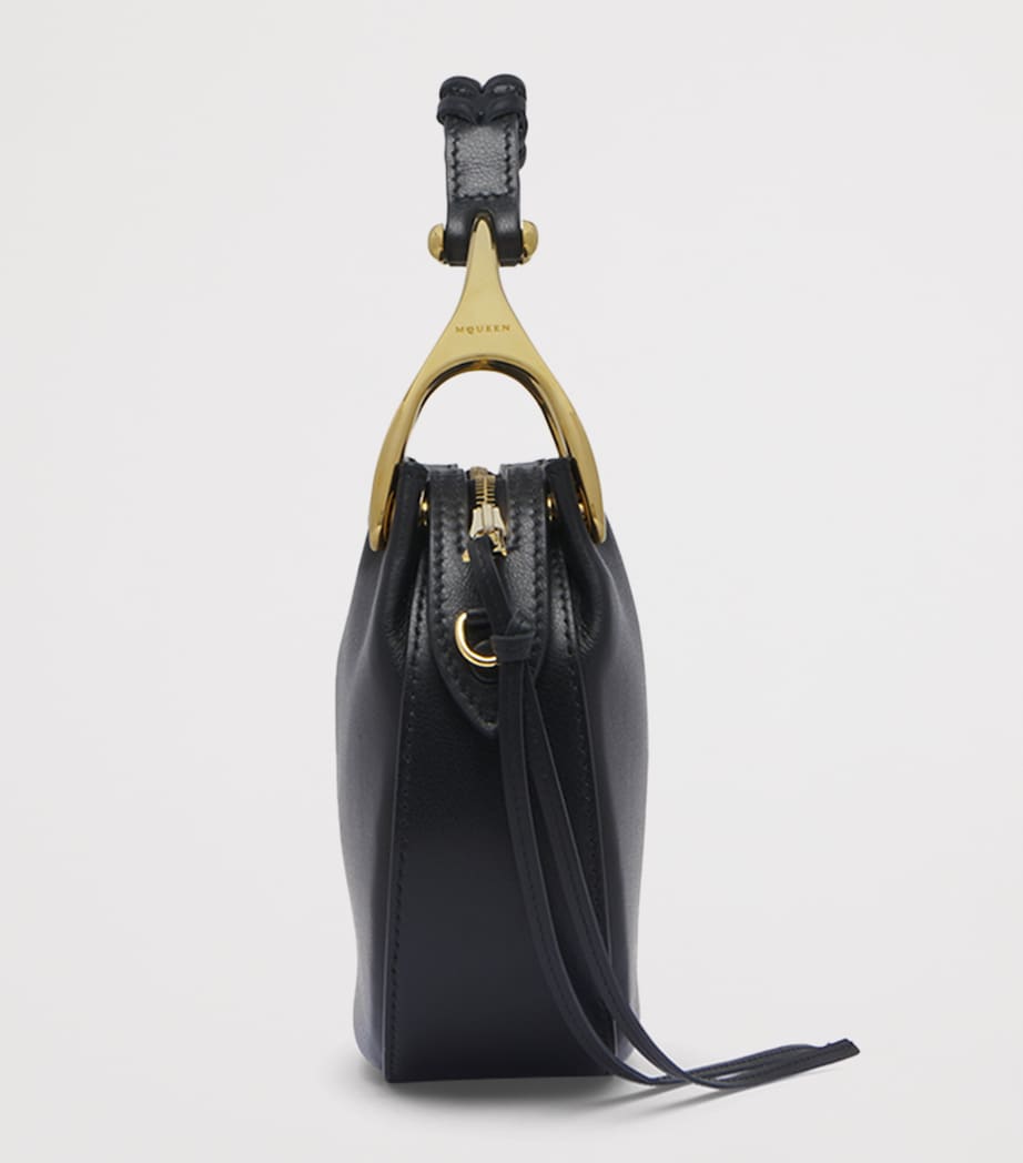 McQueen Mini Leather Wishbone Top-Handle Bag Image 3