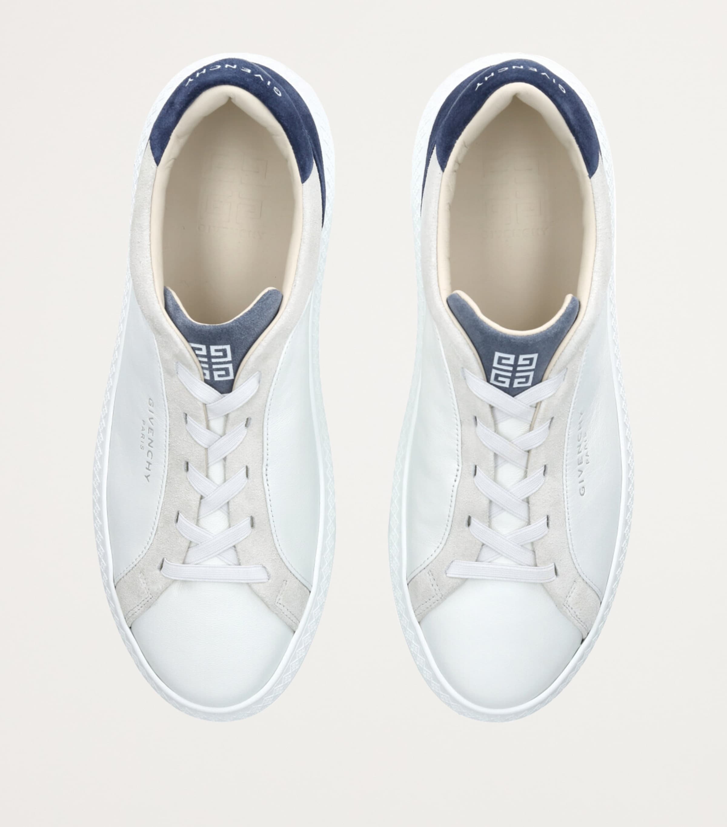 Leather-Suede G Set Slip-On Sneakers WHITE/NAVY Image 4