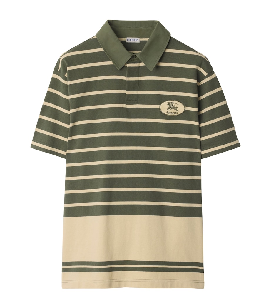 Cotton Shirt Burberry Polo Shirt Green GREEN BURBERRY LOGO