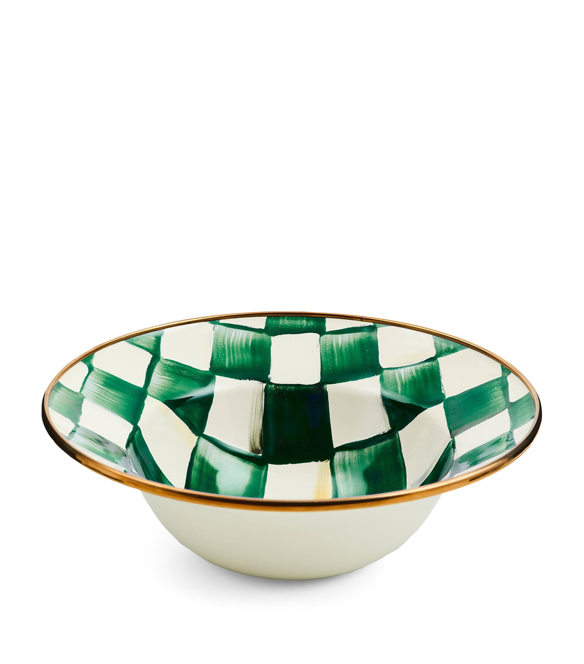 Mackenzie-childs Emerald Check Breakfast Bowl