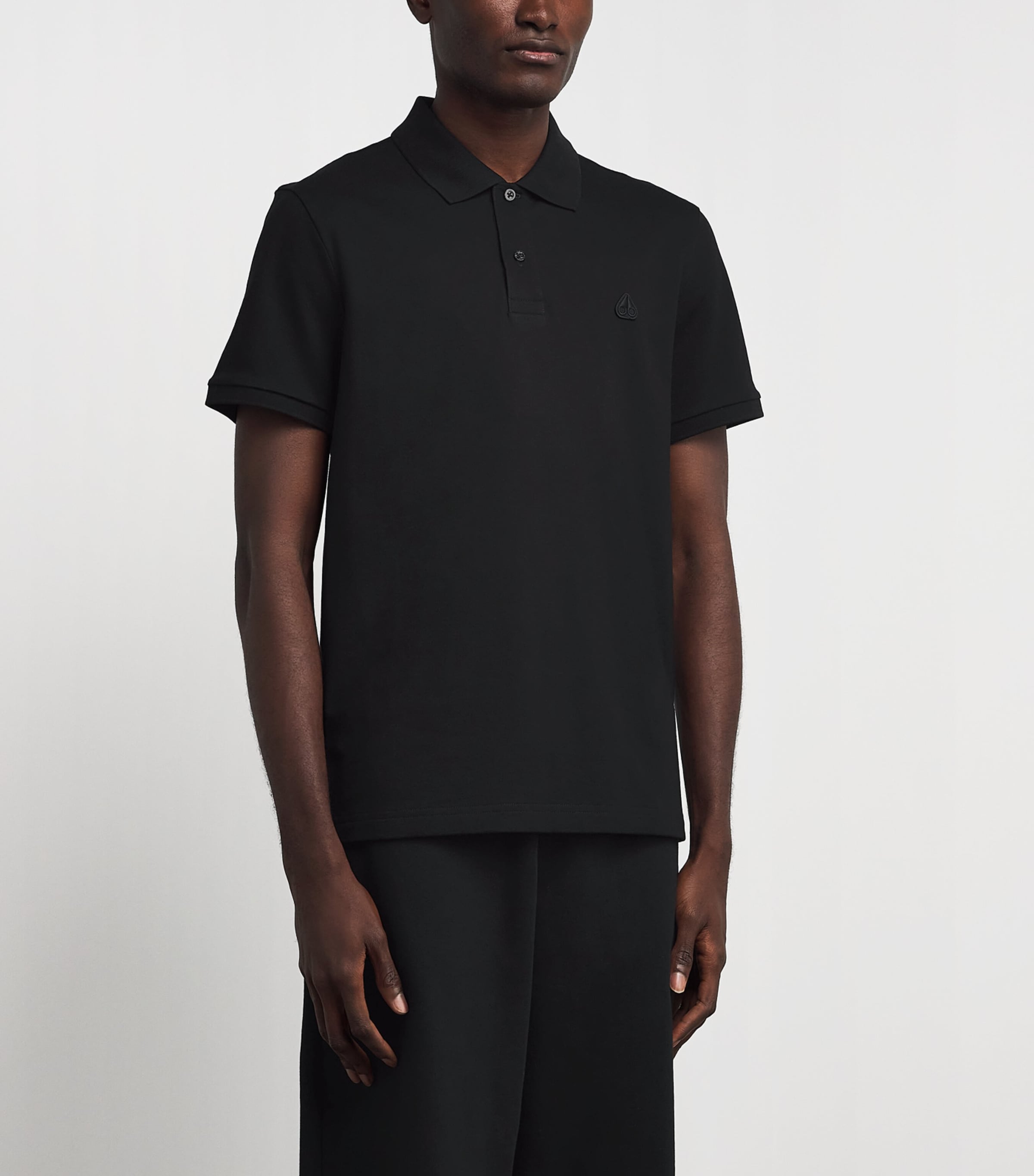 Moose Knuckles Mens Logo Polo Shirt Black Image 4