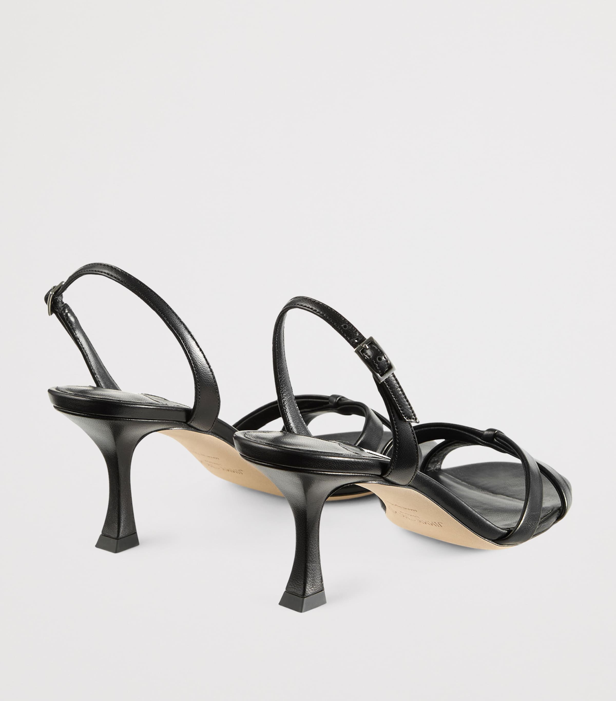 Elsy 70 Leather Heeled Sandals BLACK Image 4