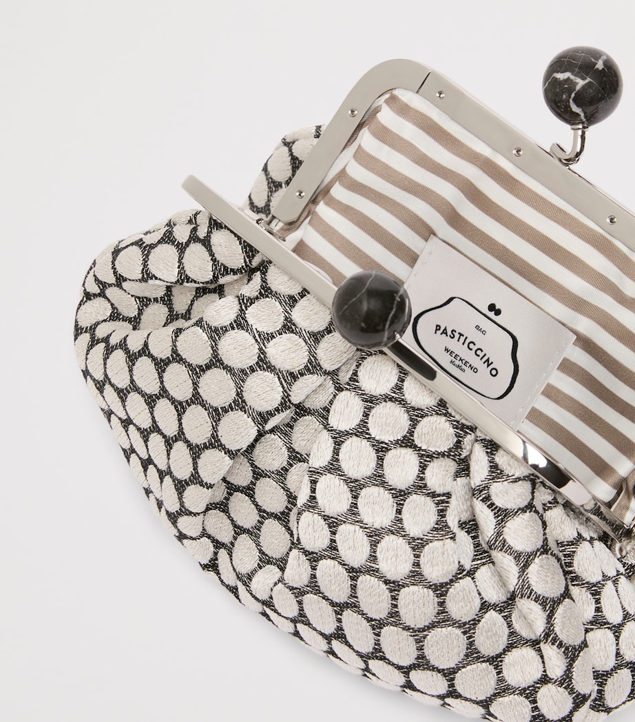 Weekend Max Mara Woven Jacquard Pasticcino Clutch Bag Black Image 6
