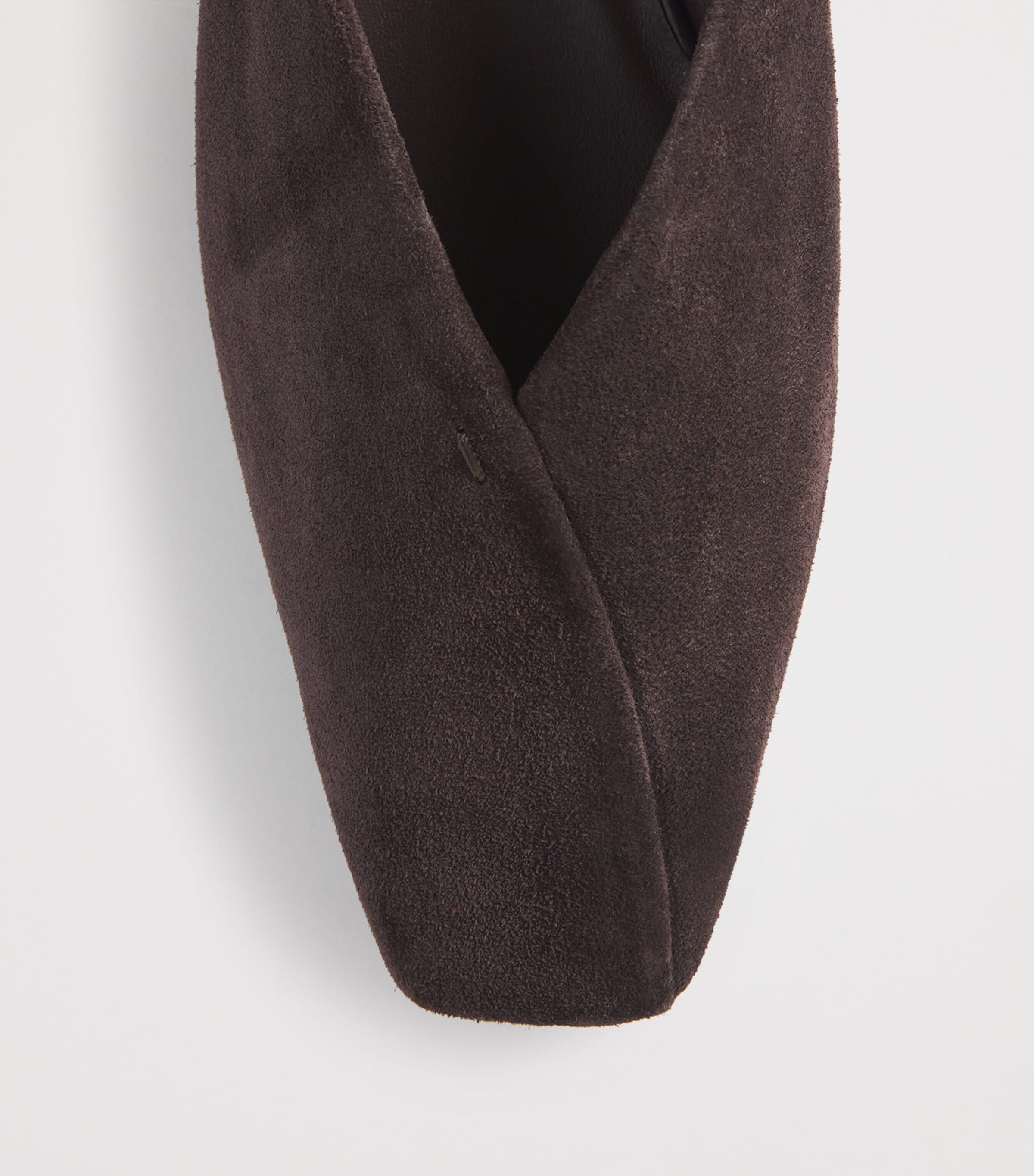 Max Mara Suede Leather-Trim Ballet Flats Dark Brown Image 6