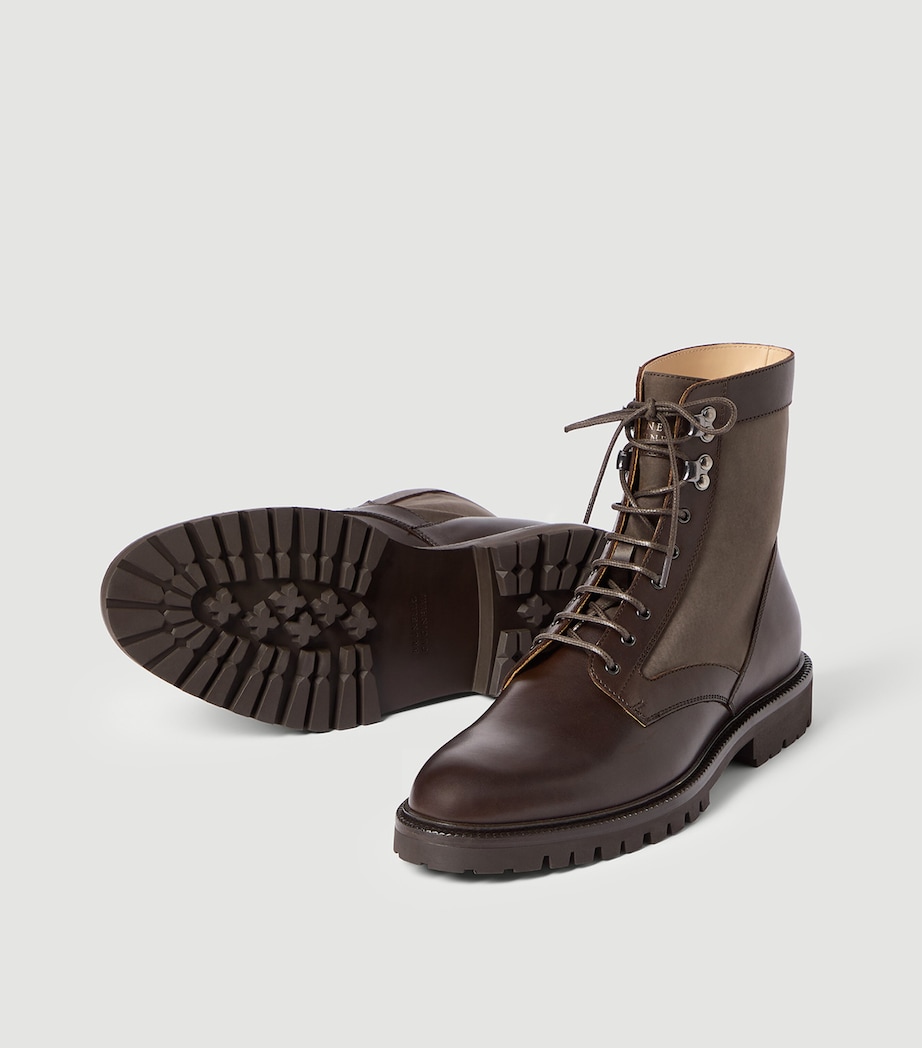 Brunello Cucinelli Leather Lace-Up Ankle Boots Image 6