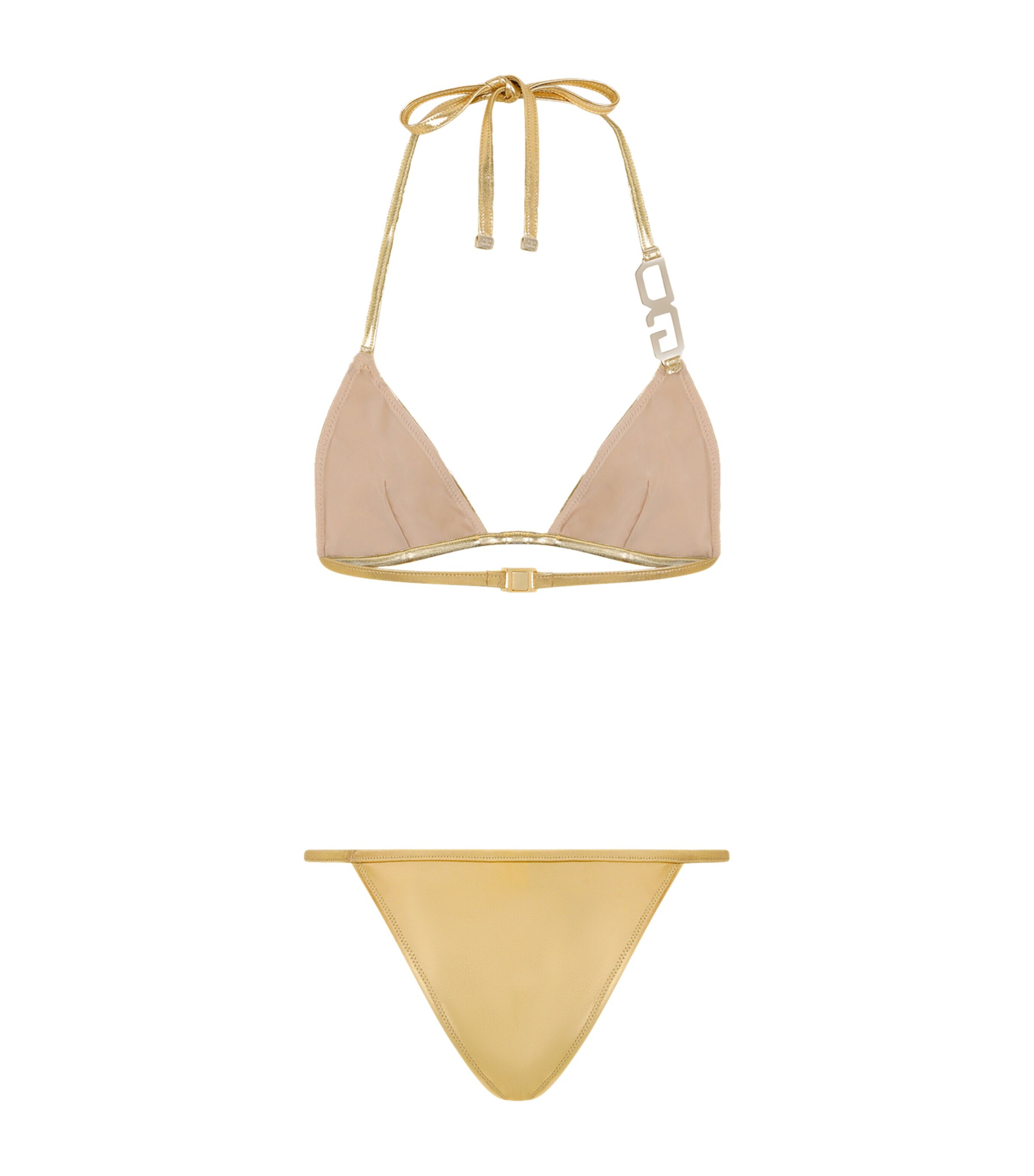 Dolce&Gabbana Womens DG Logo Bikini Gold Image 5