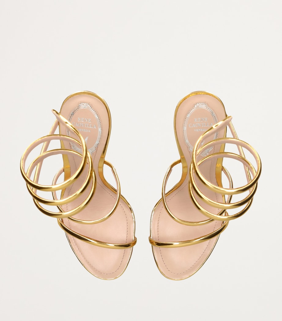 Mirrored Leather Minimal Cleo Sandals 105 GOLD Image 6