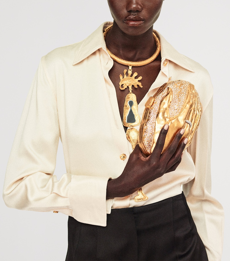 Copper Crystal-Ring Hand Clutch 001 GOLD Image 2