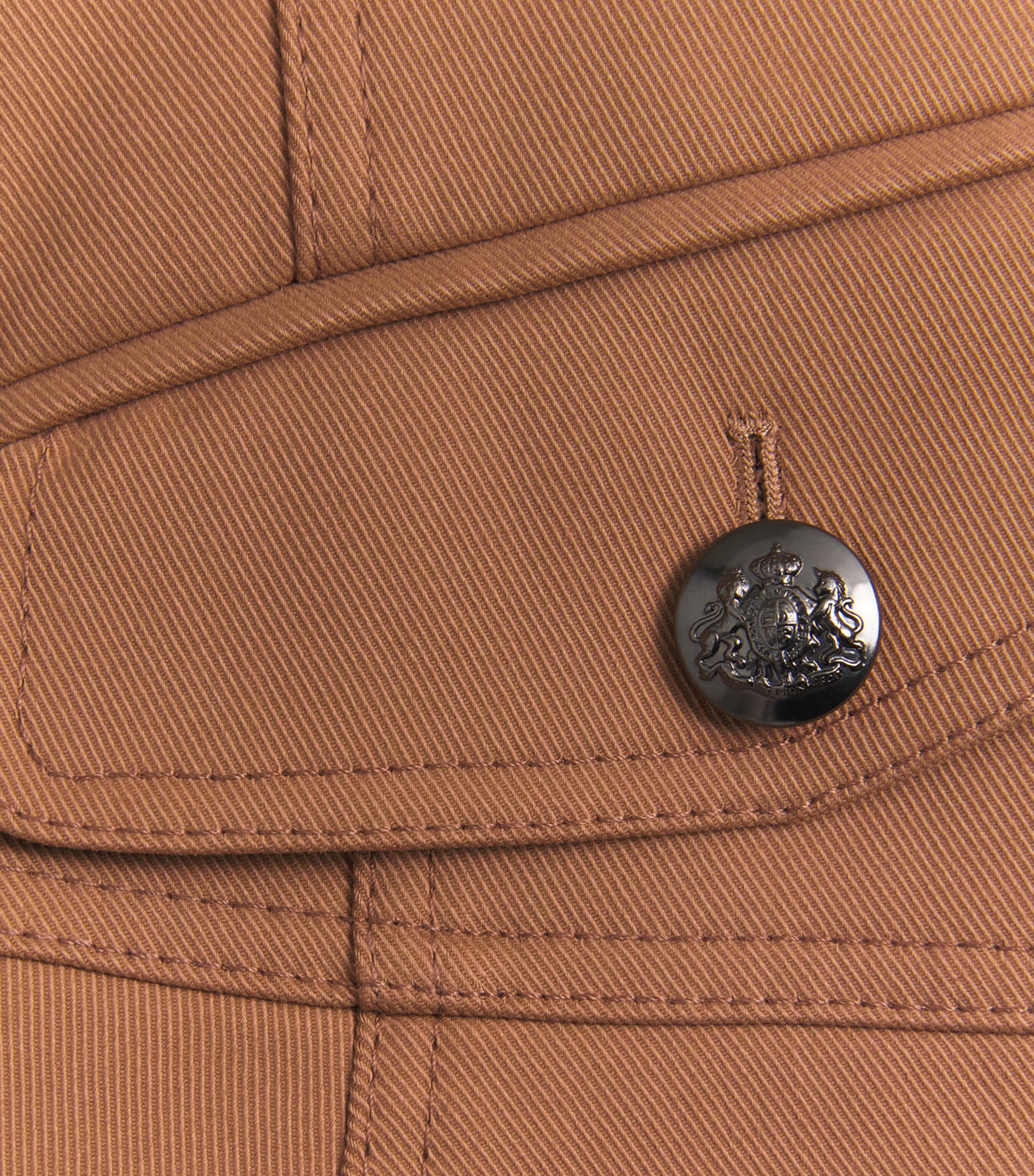 ME+EM Womens Stretch-Cotton Fitted Military Jacket Light Walnut Brown Image 6