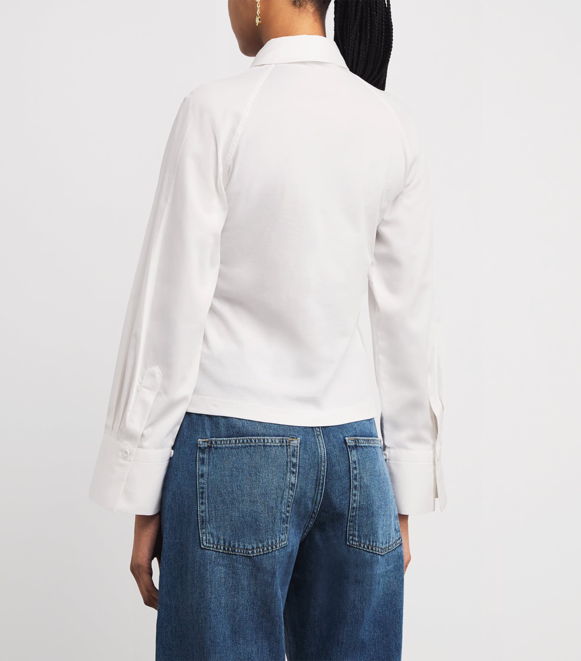 Cotton Half-Placket Layering Top FRESH WHITE Image 4