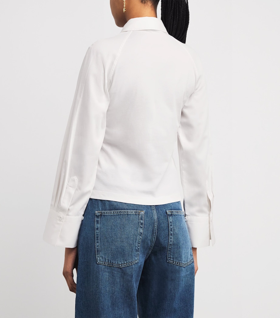 Cotton Half-Placket Layering Top FRESH WHITE Image 4