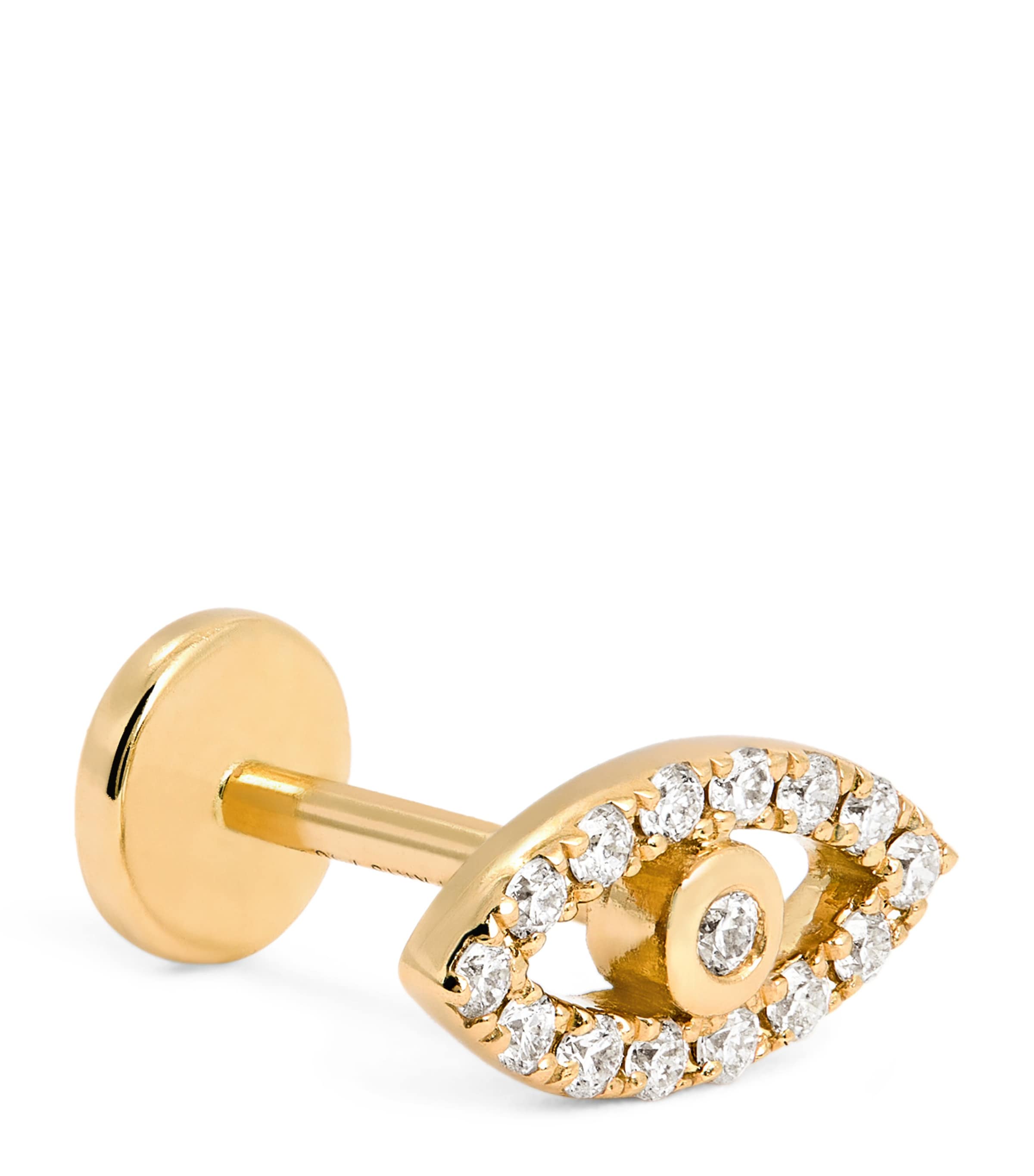 Persée Yellow Gold And Diamond Eye Single Stud Earring In Gold