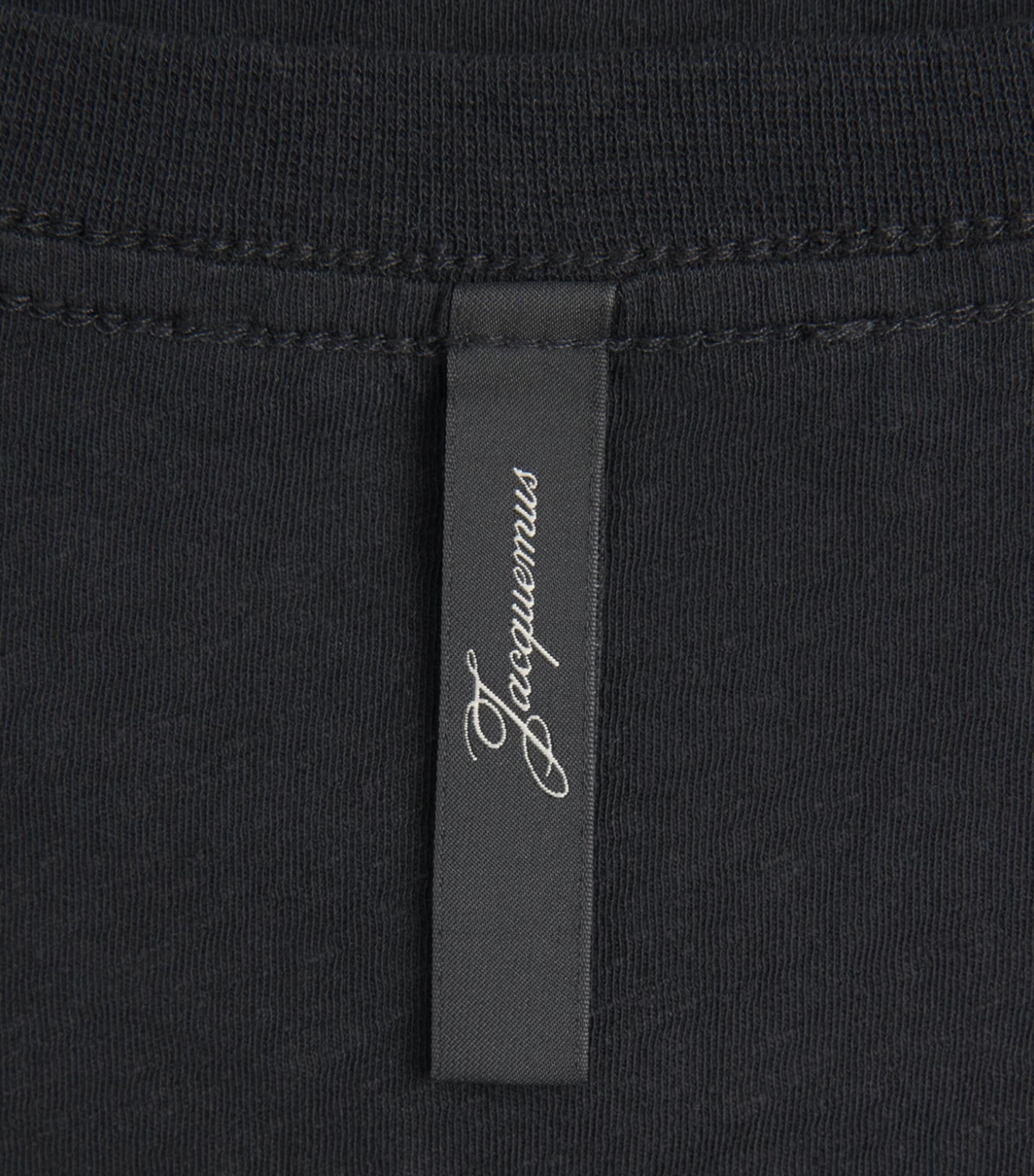 Jacquemus Mens Cotton-Hemp Logo Long-Sleeve T-Shirt Black Image 6