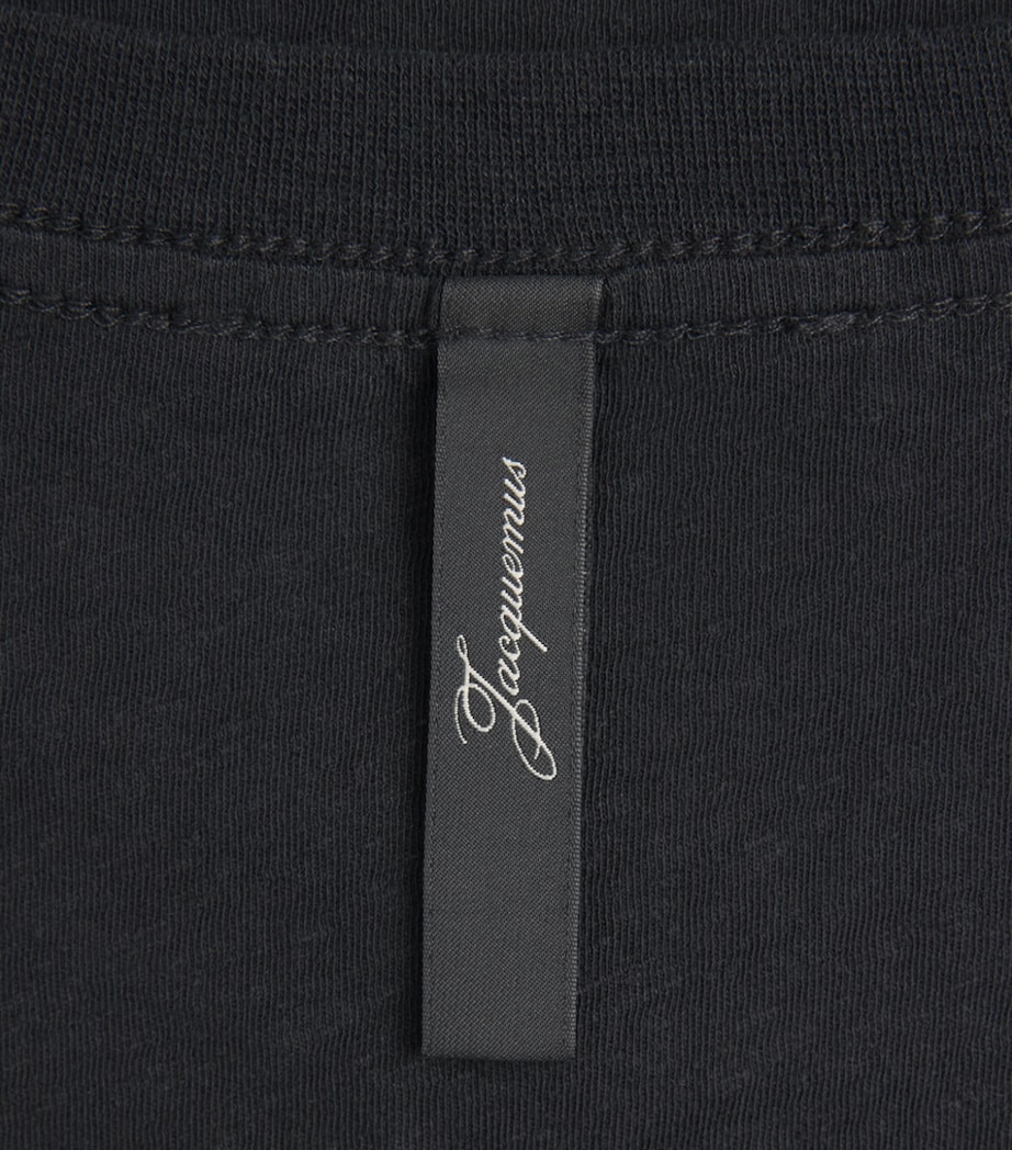 Jacquemus Mens Cotton-Hemp Logo Long-Sleeve T-Shirt Black Image 6