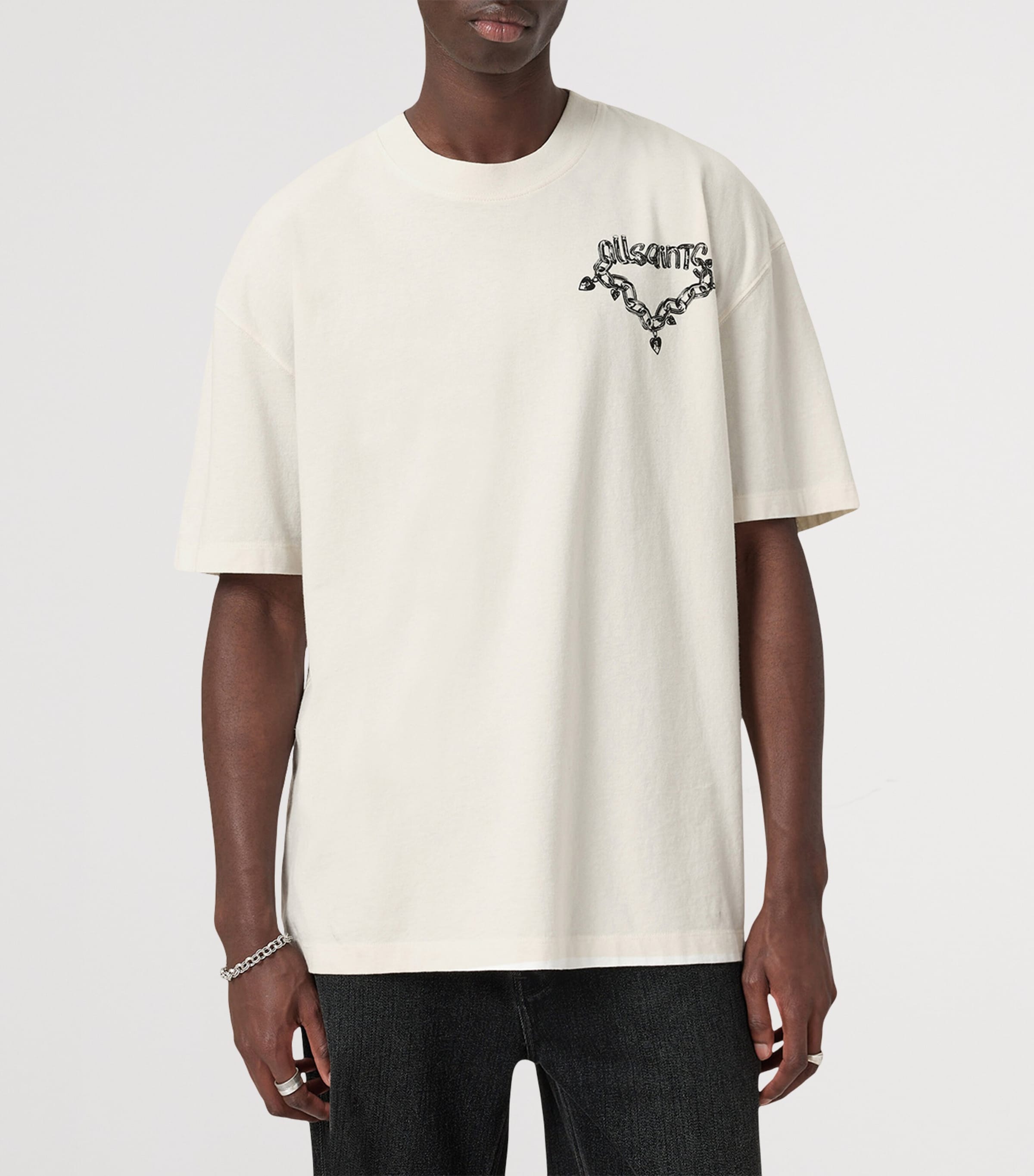 Organic Cotton Drip T-Shirt CHALK WHITE Image 4