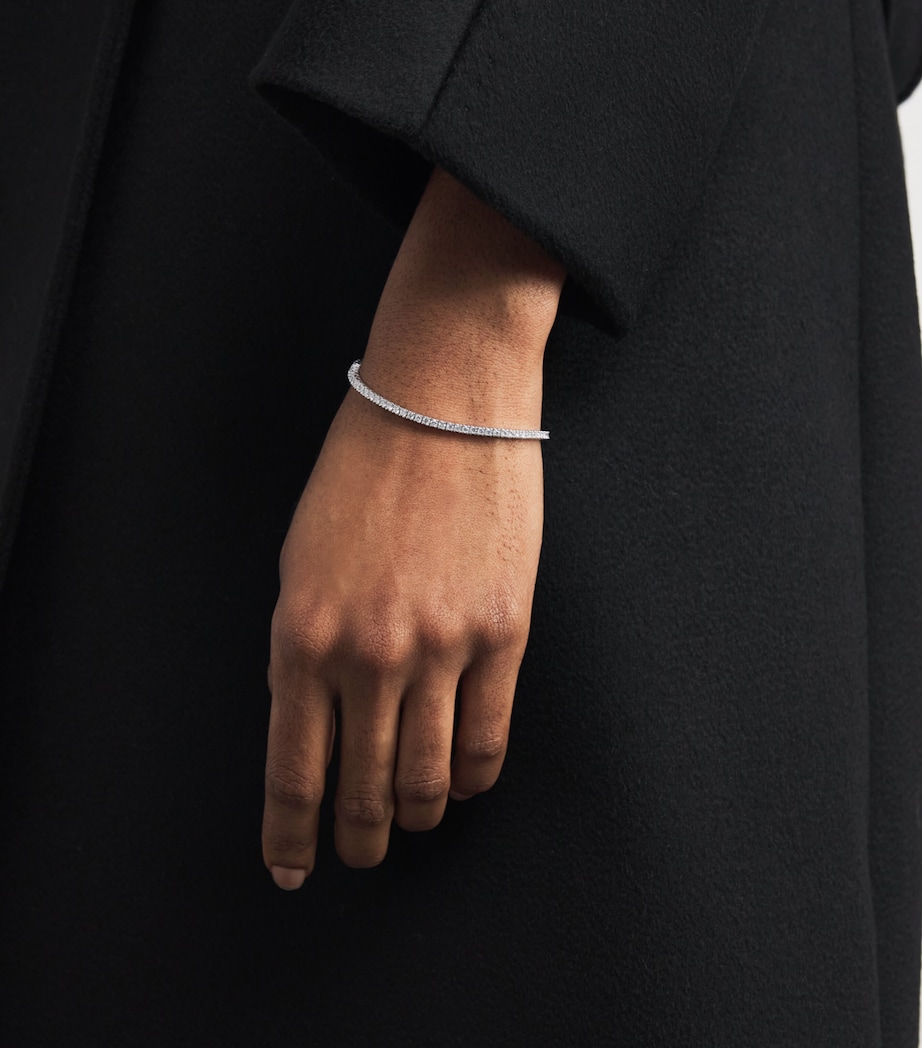 White Gold and Diamond Tennis Bracelet (4.00ct) WHITE GOLD Image 2