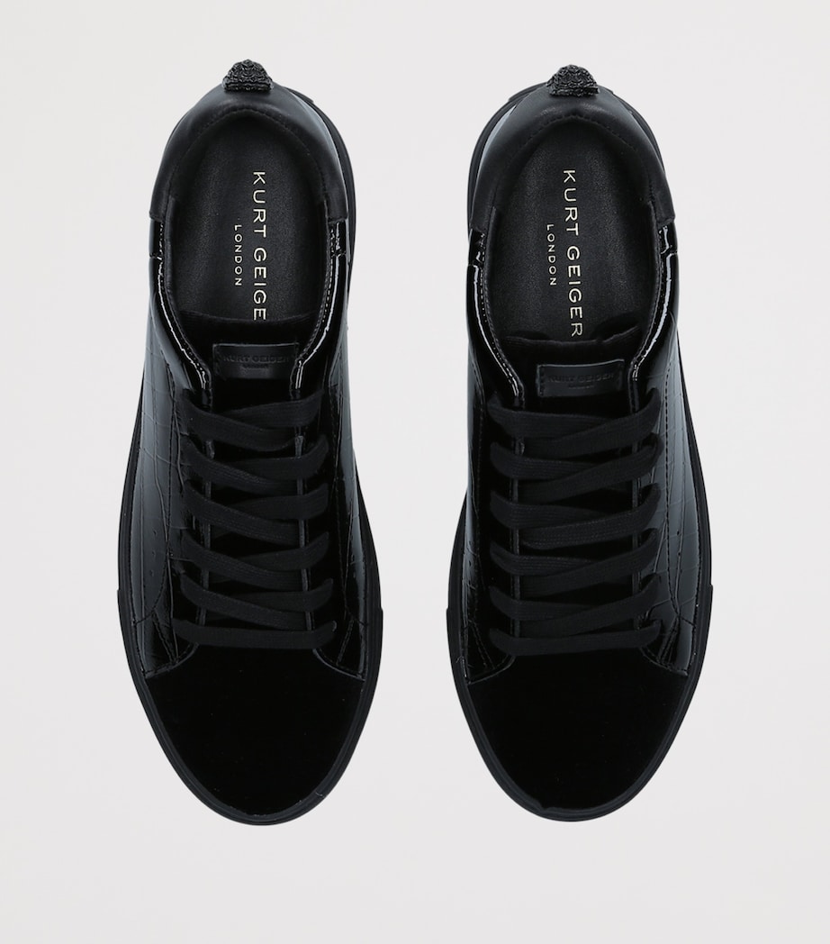 Kurt Geiger London Croc-Embossed Leather Laney Sneakers Black Image 3